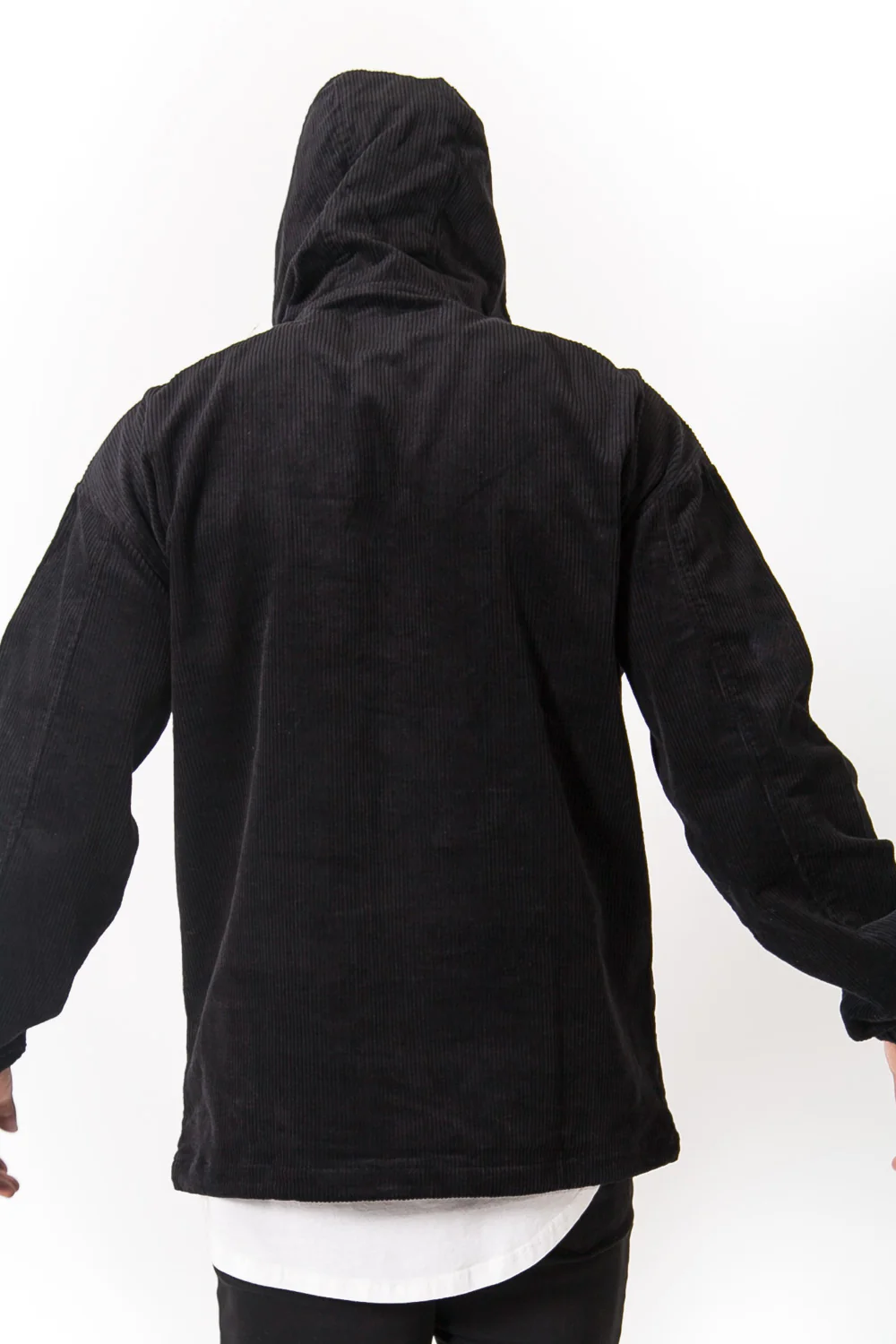 Coupe vent velours capuche noir - Image 5