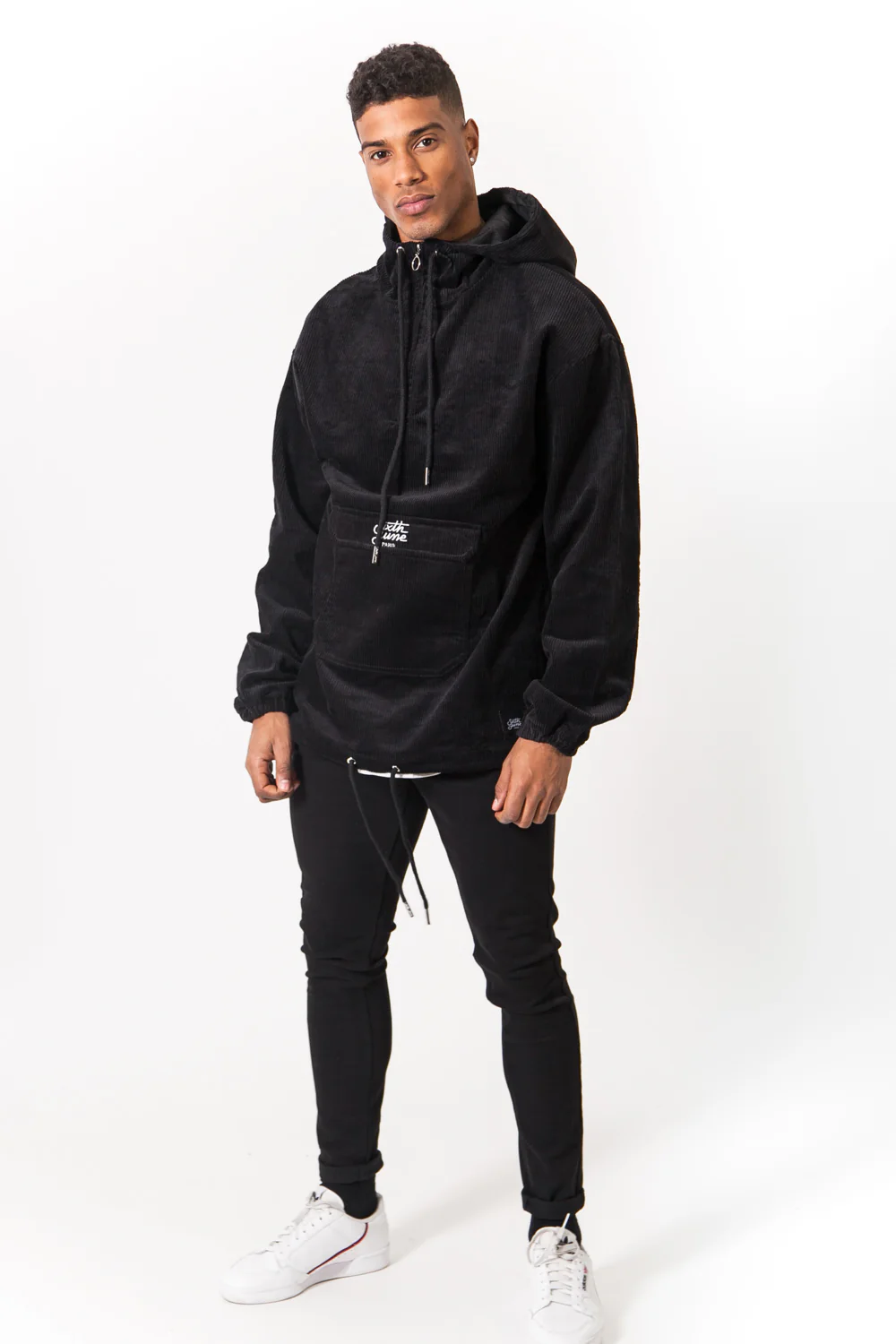 Coupe vent velours capuche noir - Image 6