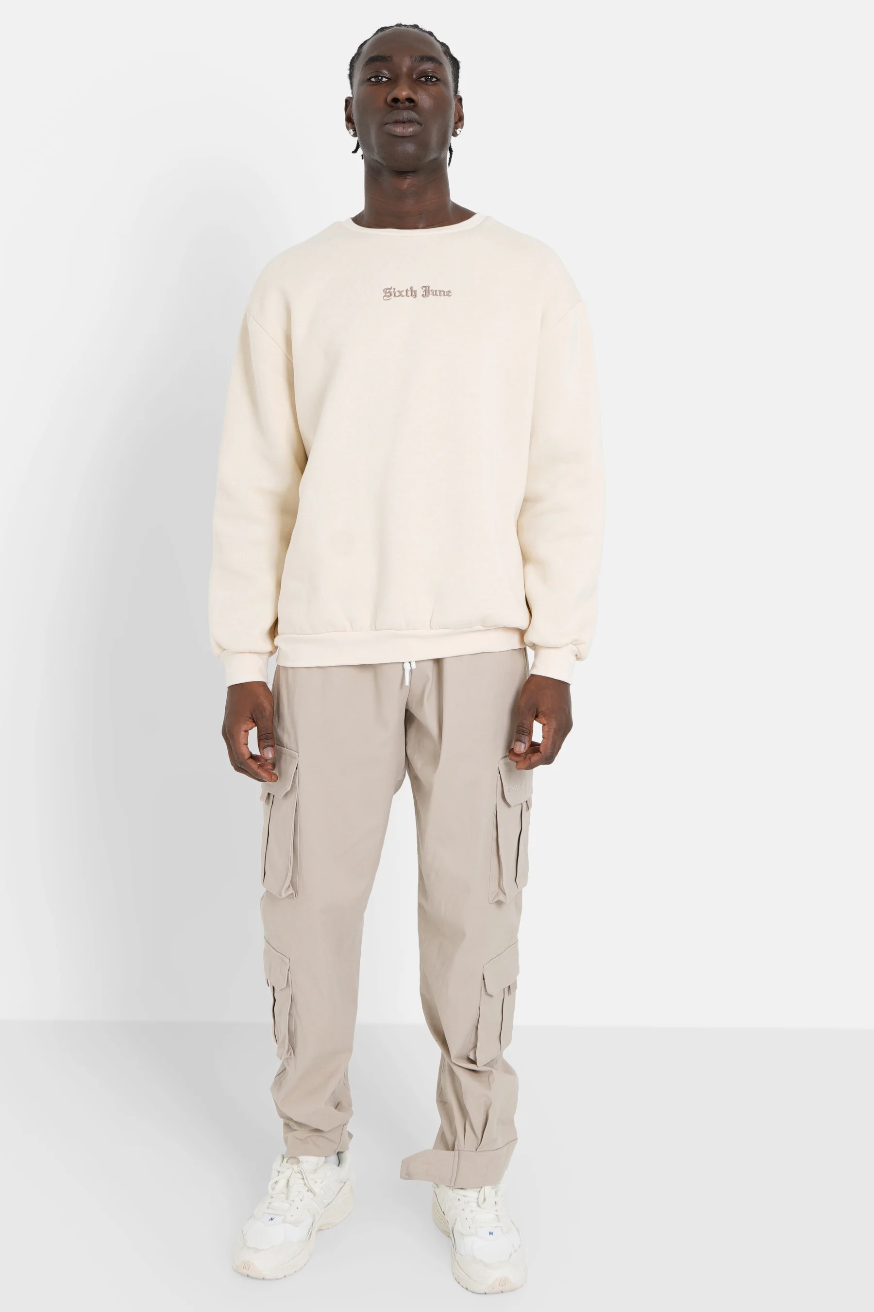 Sweatshirt broderies crew Beige - Image 2