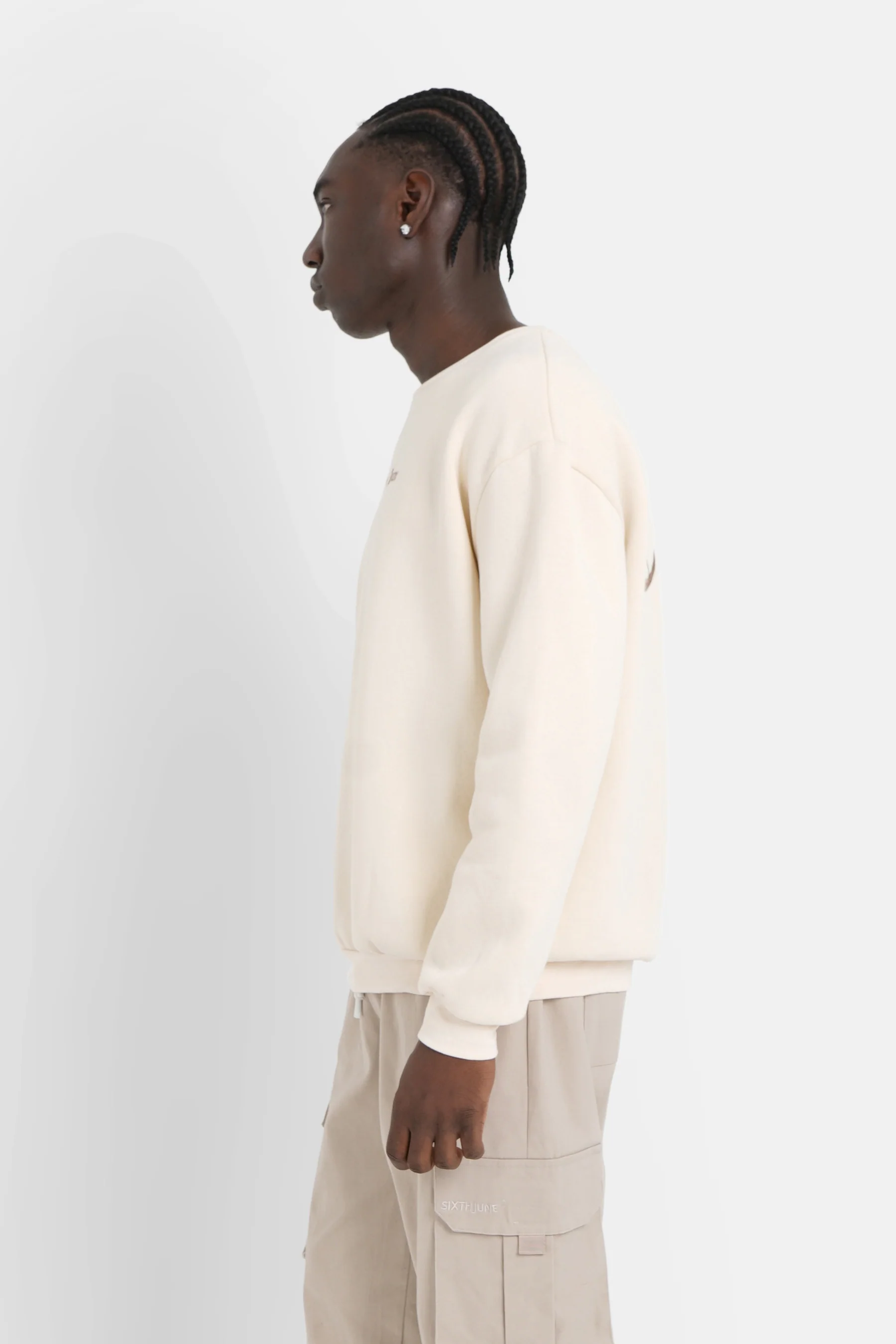 Sweatshirt broderies crew Beige - Image 3