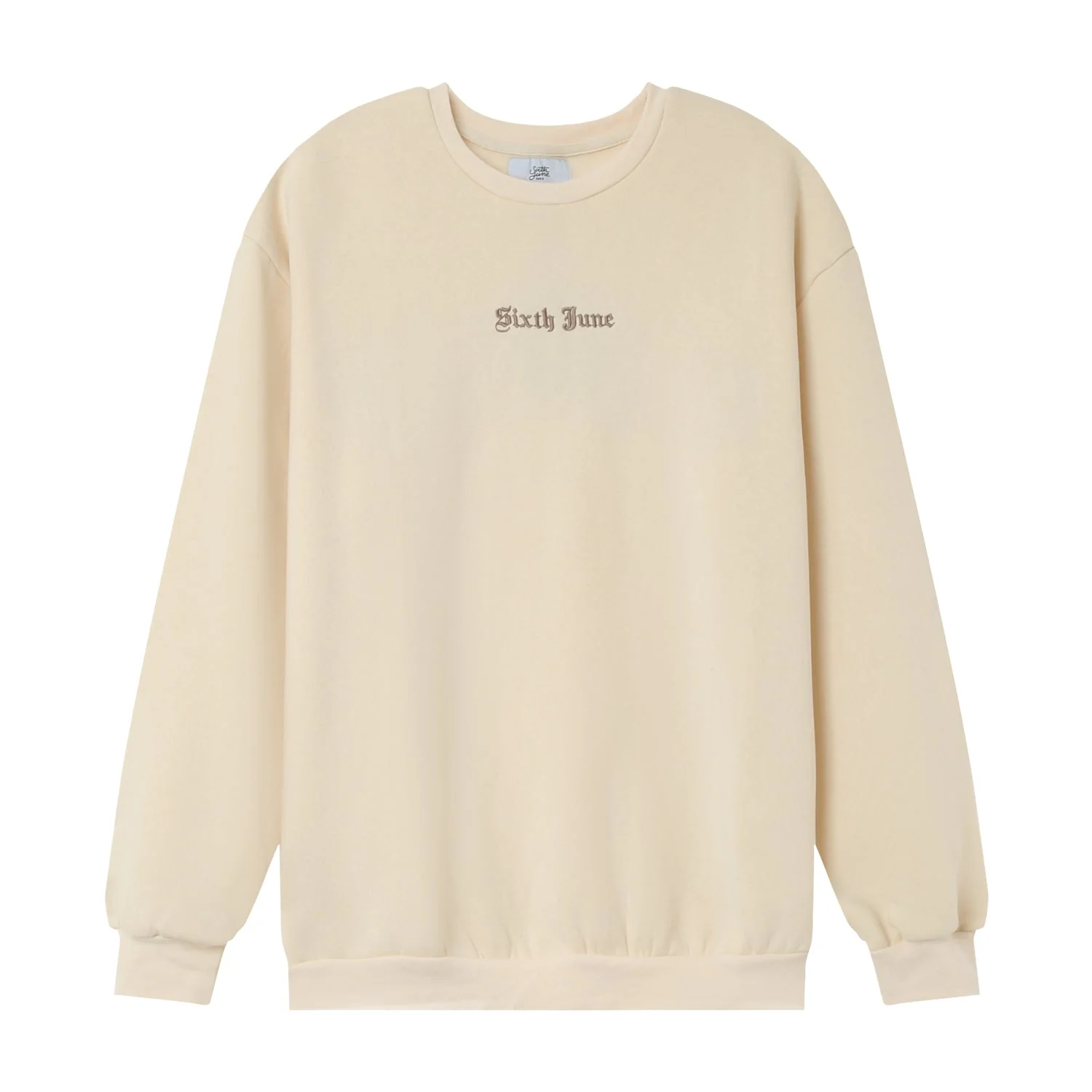 Sweatshirt broderies crew Beige - Image 6
