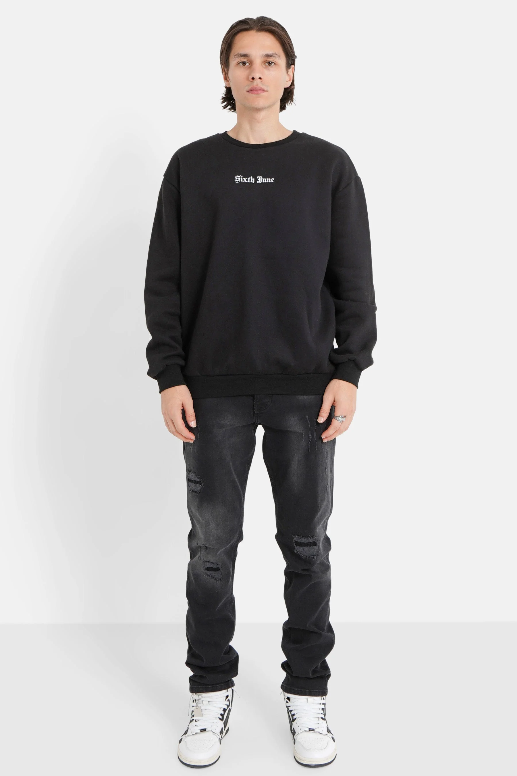 Sweatshirt broderies crew Noir - Image 2