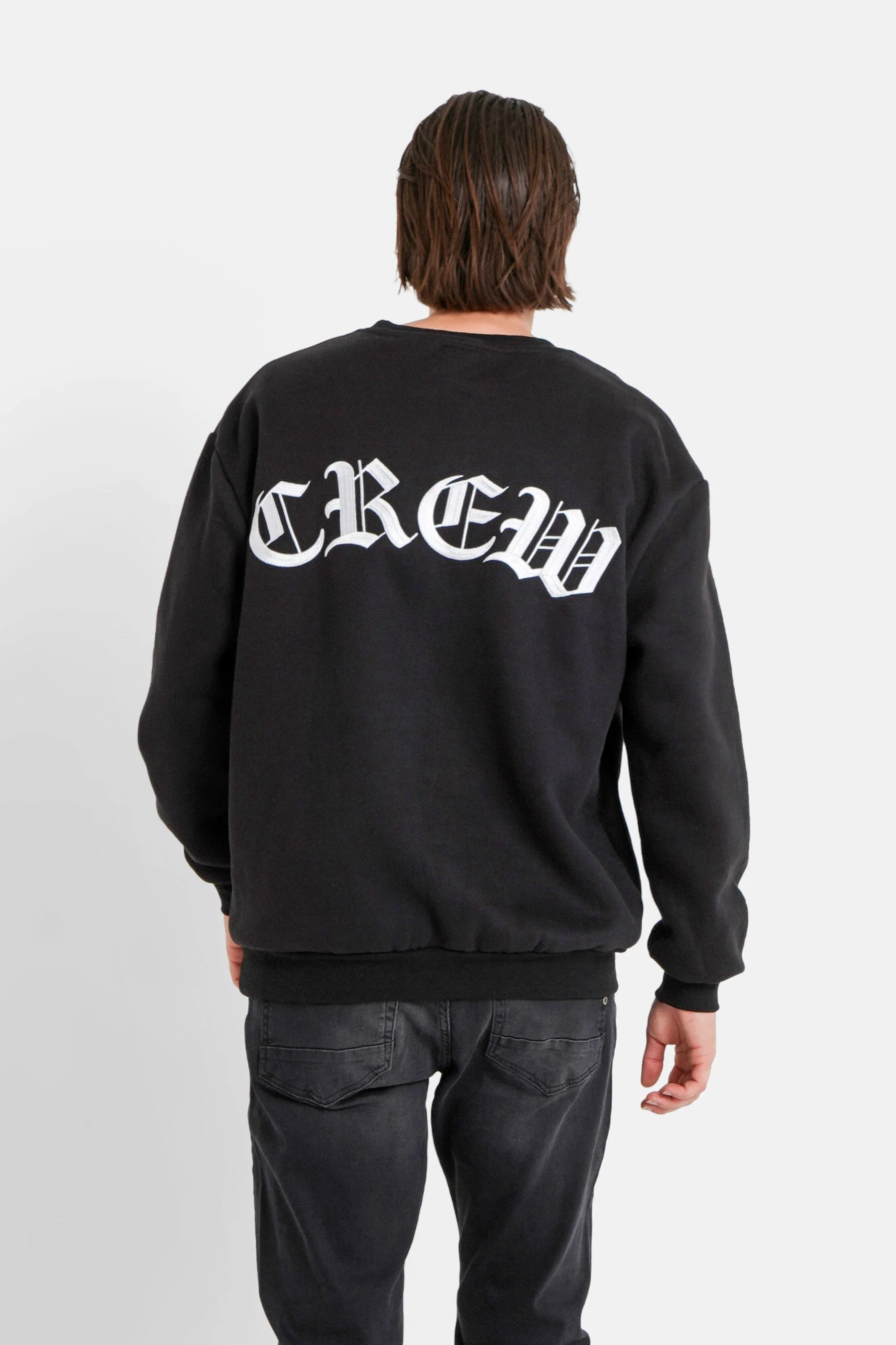Sweatshirt broderies crew Noir - Image 5