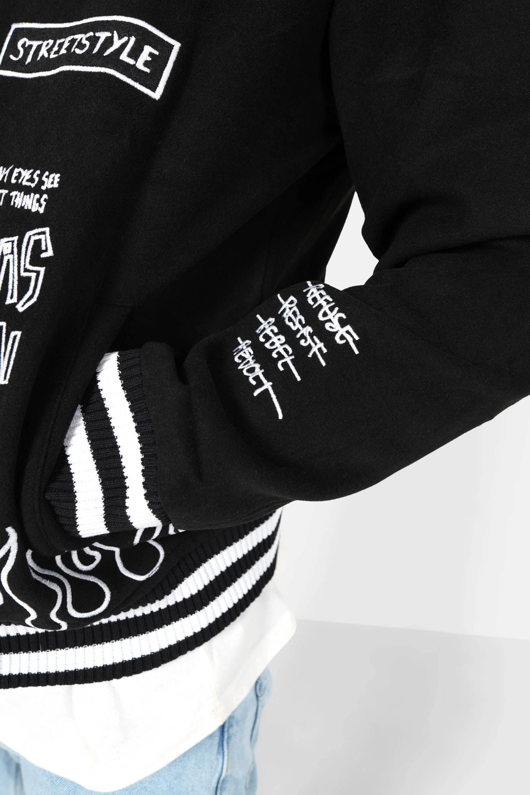 Veste customisée crew Noir - Image 3