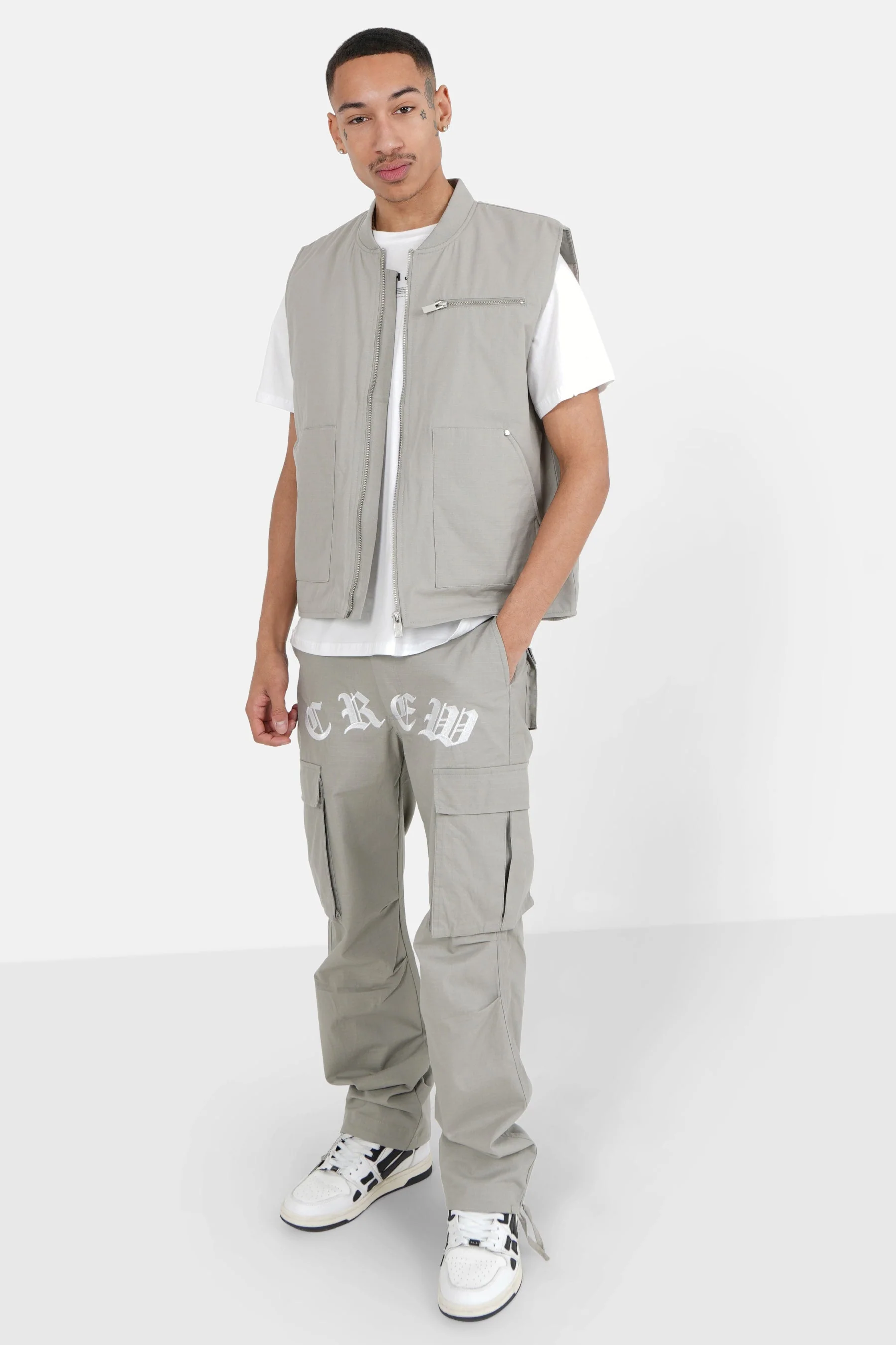 Gilet zip Crew Gris clair - Image 2
