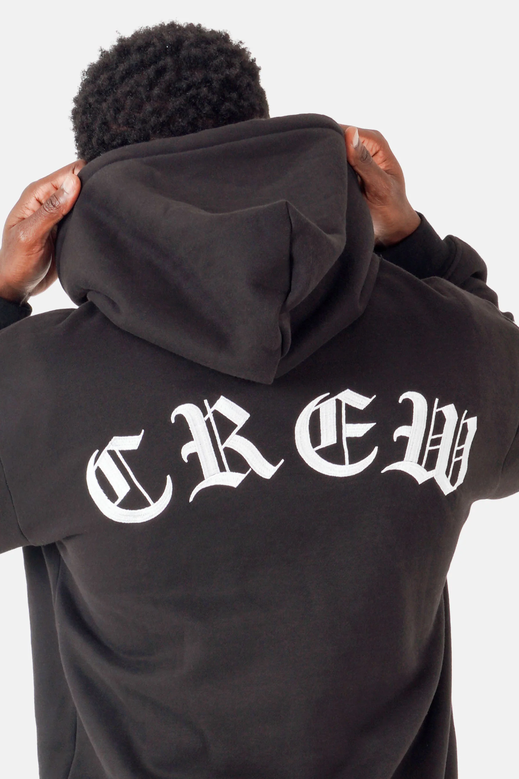 Sweatshirt capuche crew molletonné Noir - Image 4
