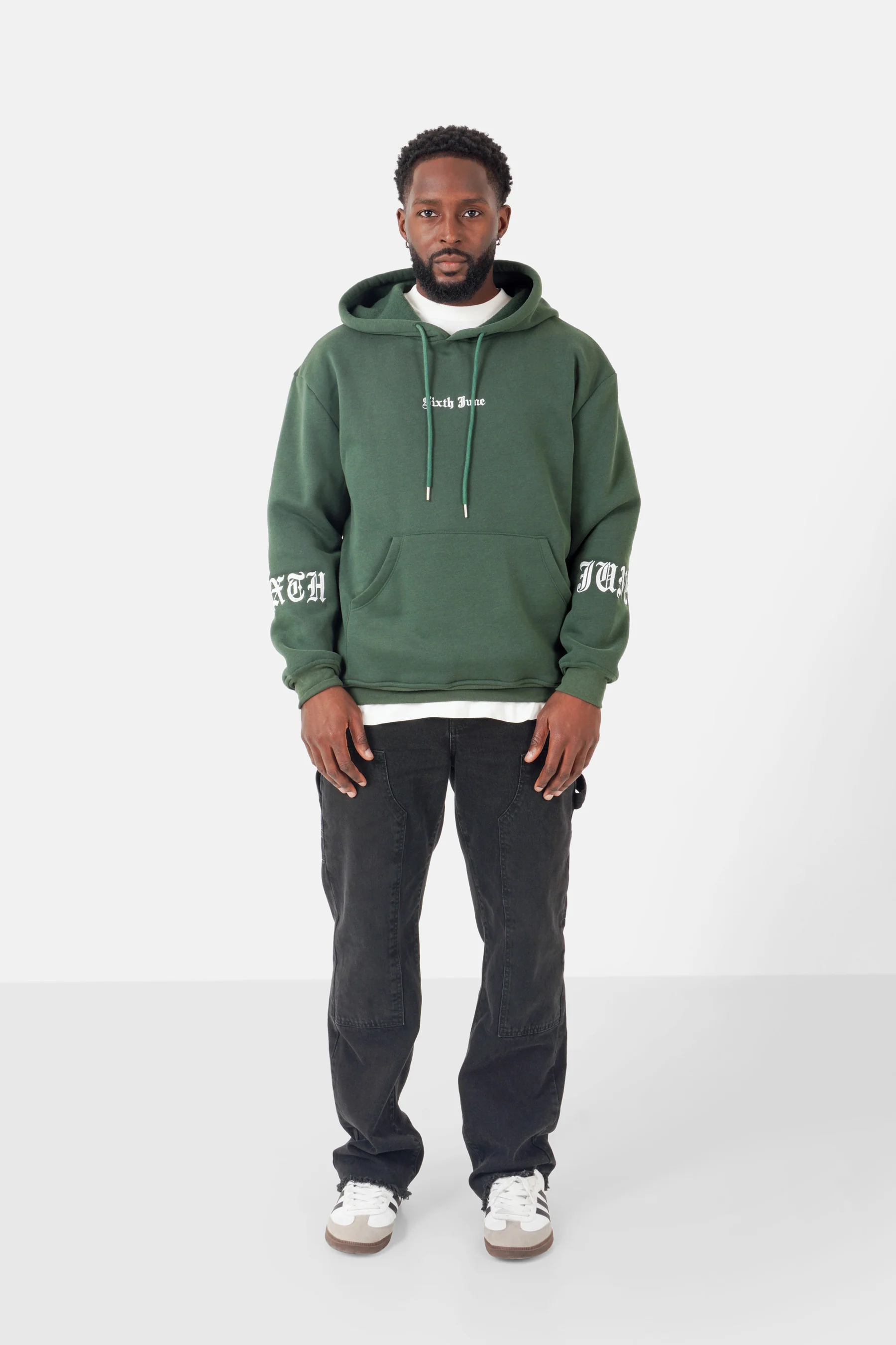 Sweatshirt capuche crew molletonné Vert foncé - Image 2
