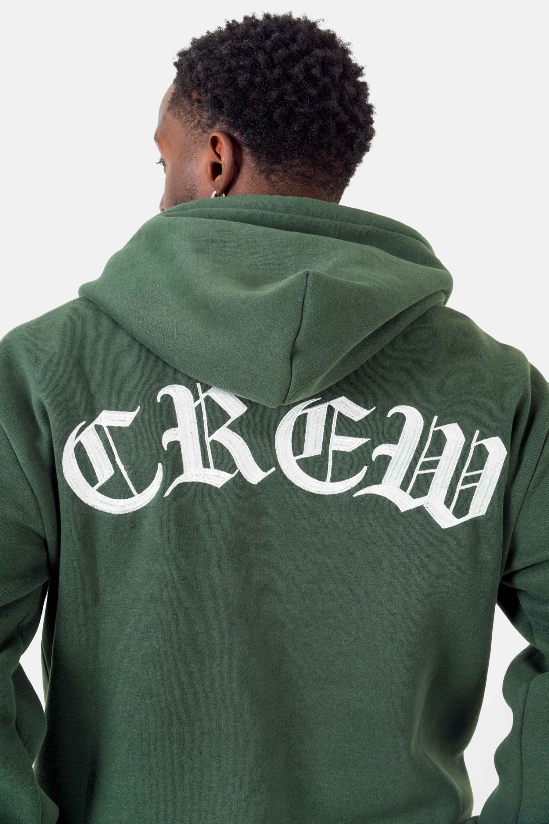 Sweatshirt capuche crew molletonné Vert foncé - Image 4