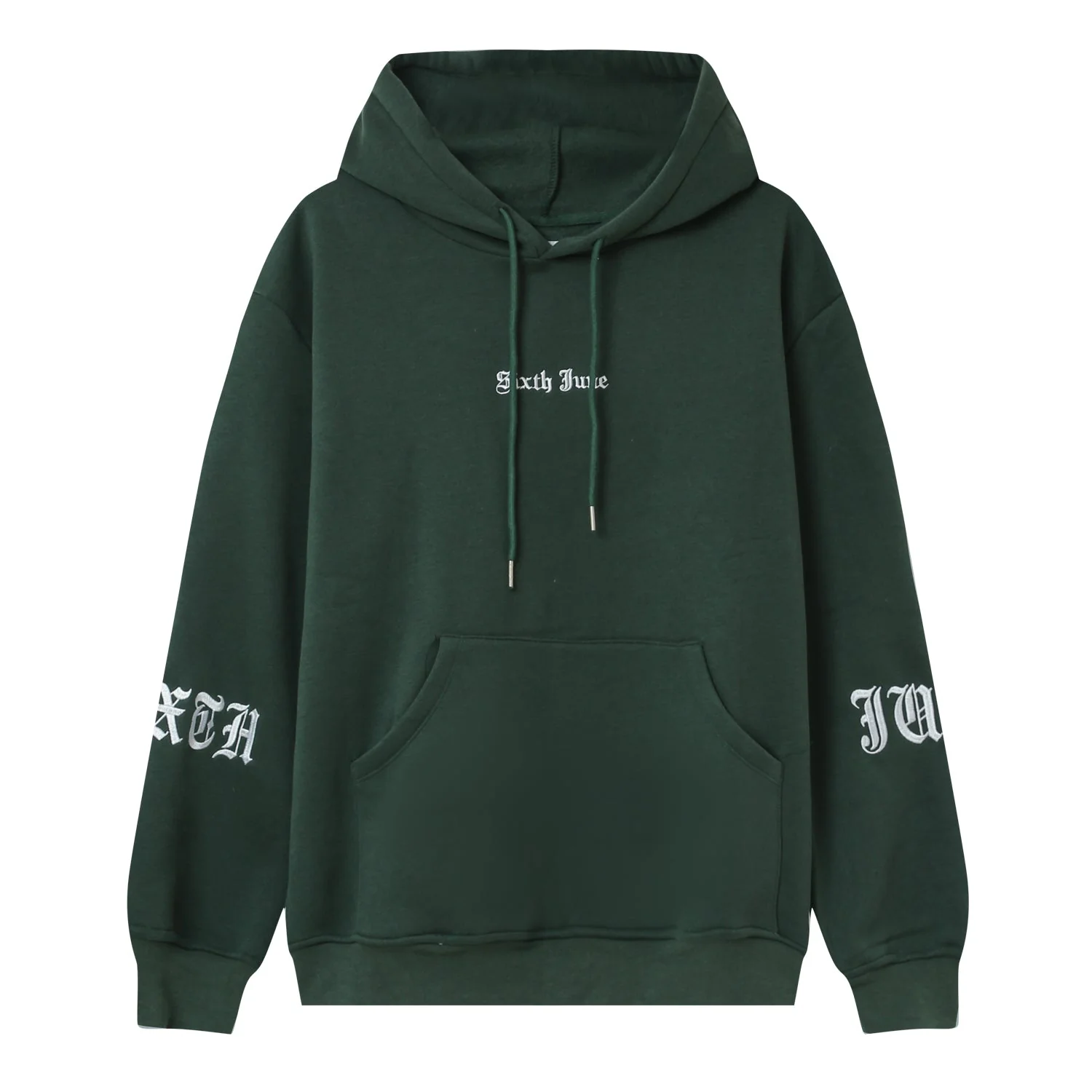 Sweatshirt capuche crew molletonné Vert foncé - Image 7