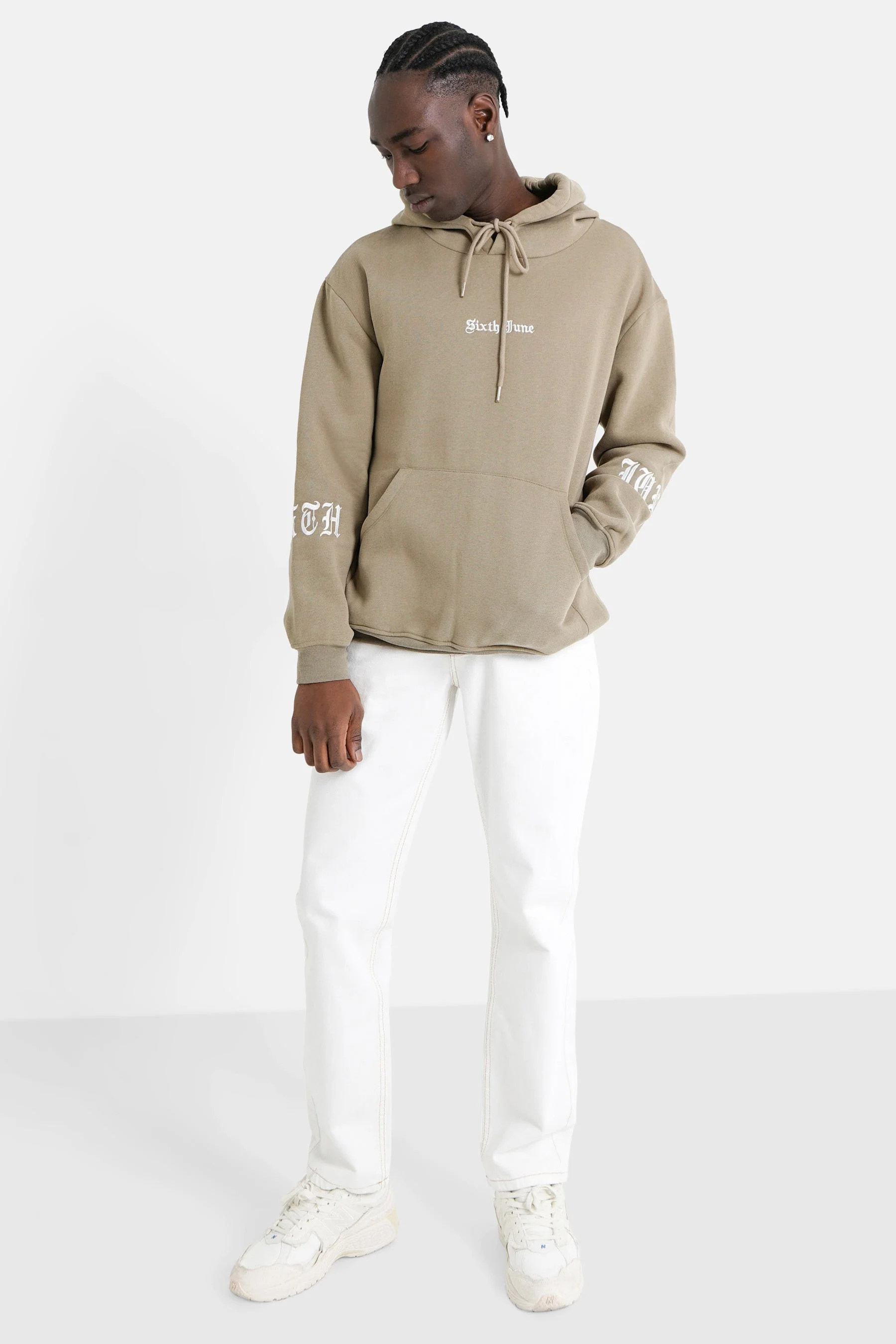 Sweatshirt capuche crew molletonné Vert kaki - Image 2