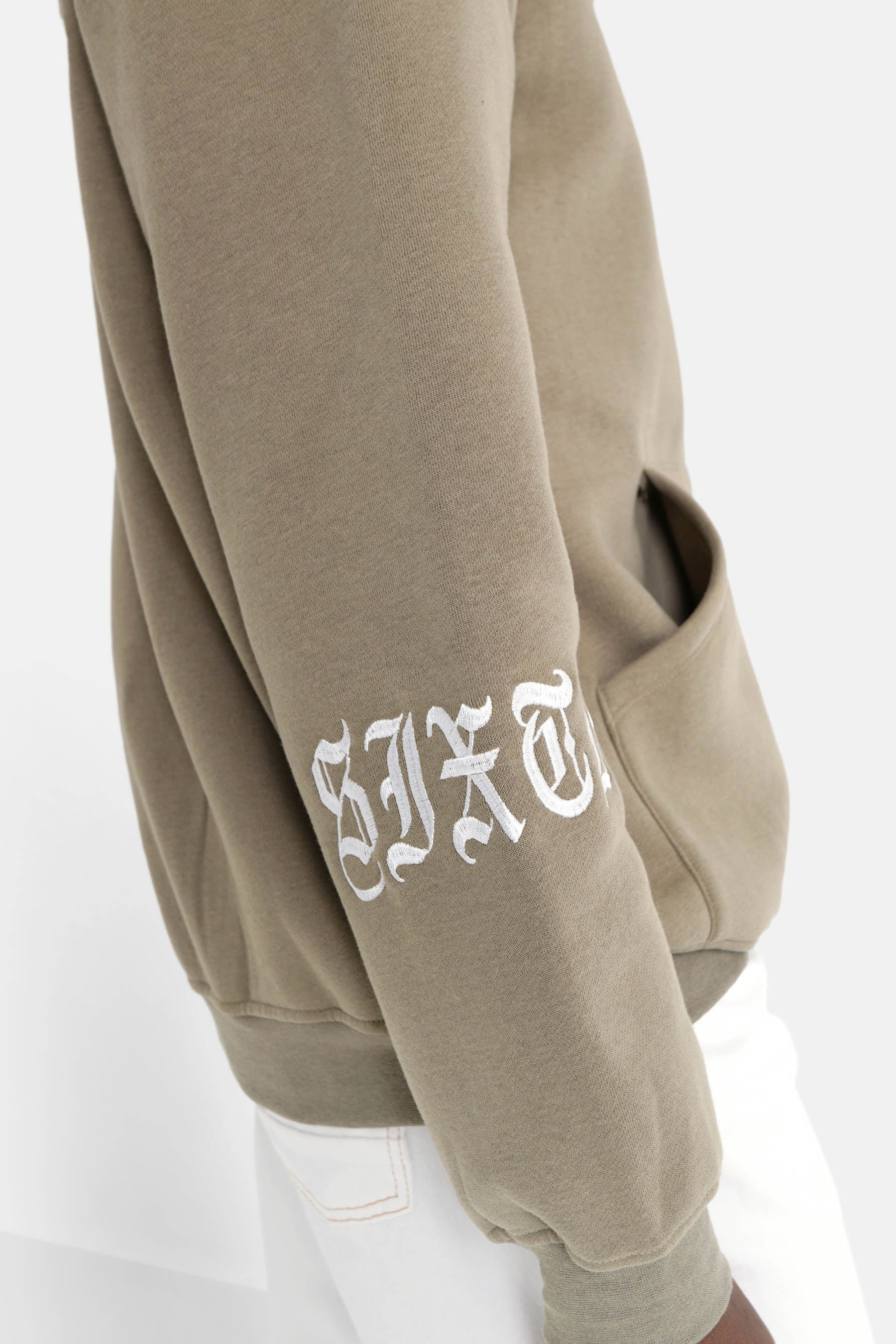 Sweatshirt capuche crew molletonné Vert kaki - Image 3