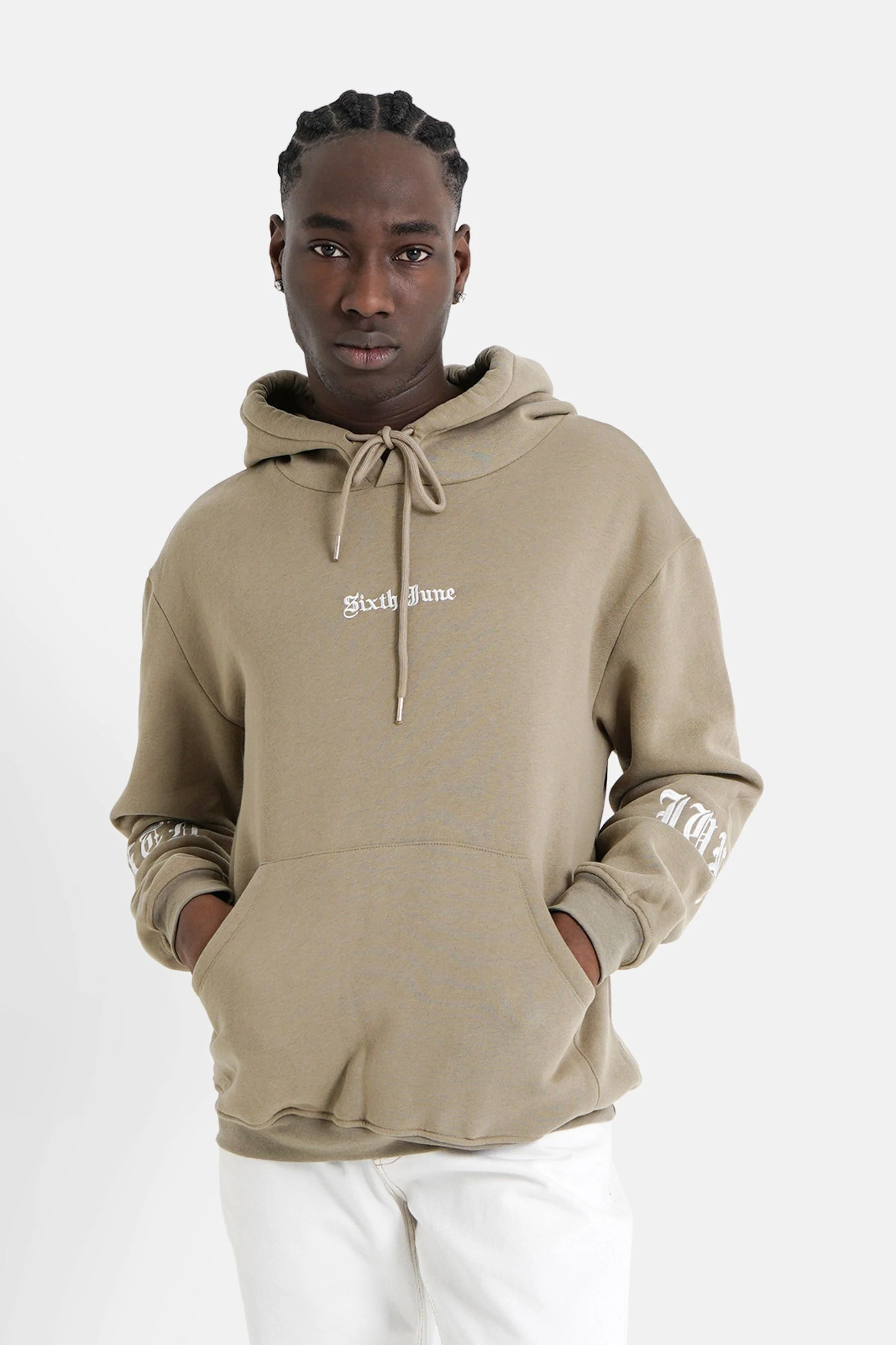 Sweatshirt capuche crew molletonné Vert kaki - Image 5