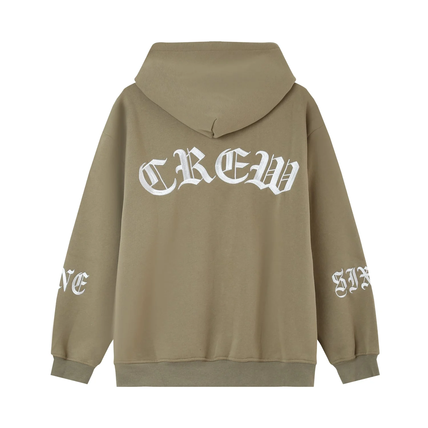 Sweatshirt capuche crew molletonné Vert kaki - Image 6