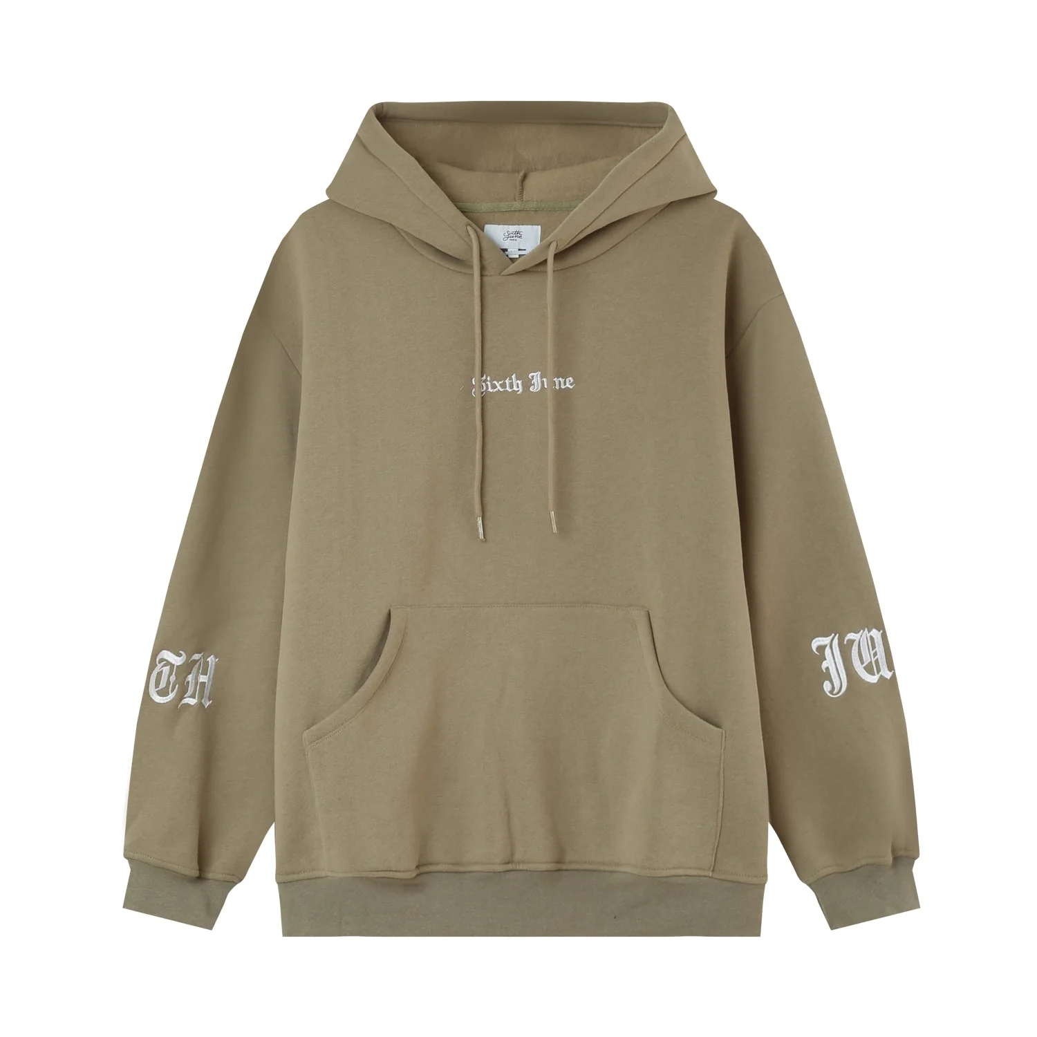Sweatshirt capuche crew molletonné Vert kaki - Image 7
