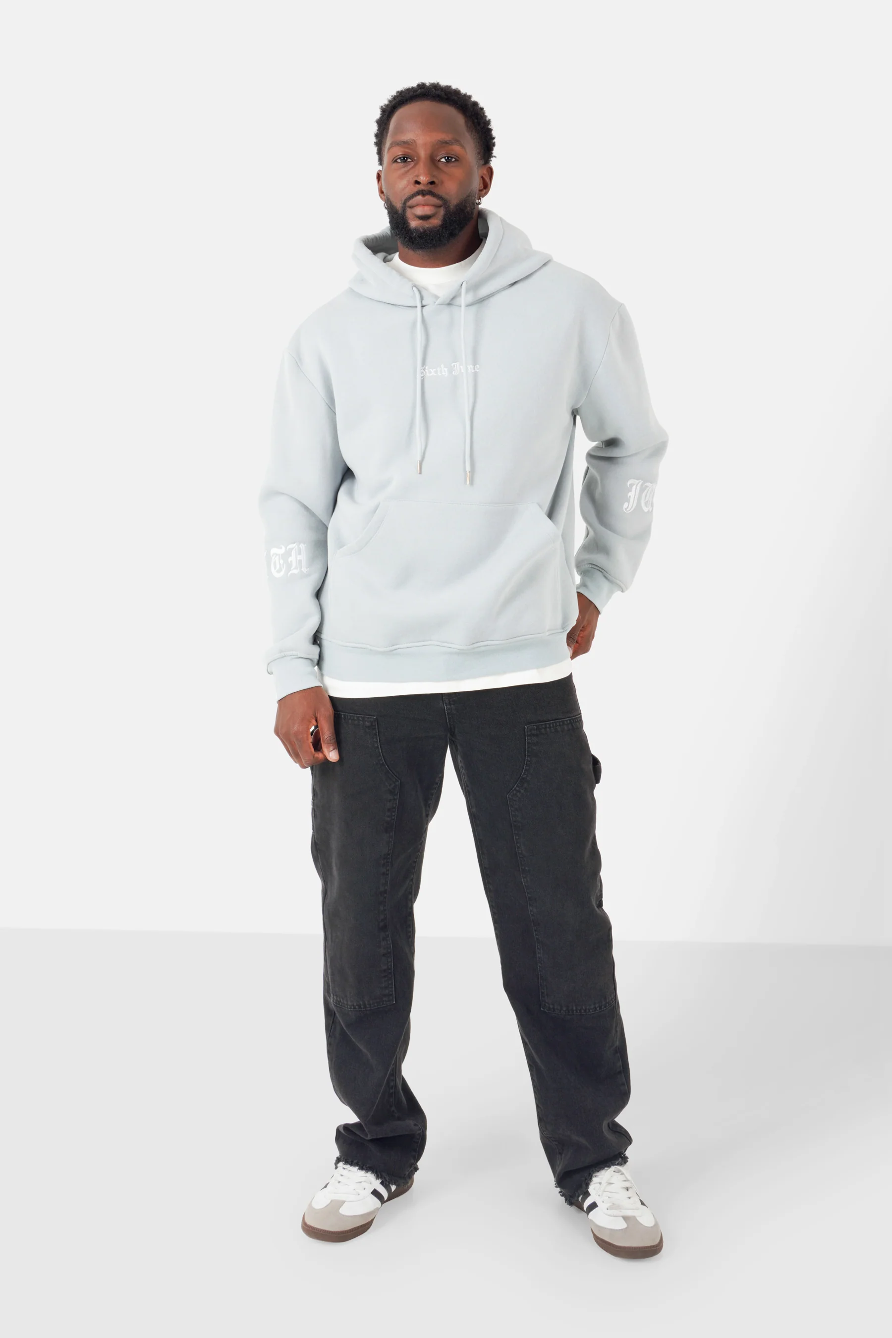 Sweatshirt capuche crew molletonné Bleu clair - Image 2