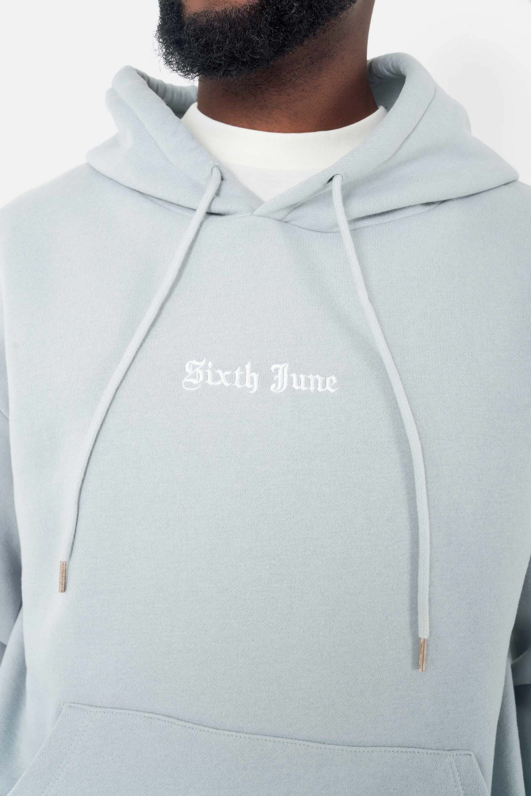 Sweatshirt capuche crew molletonné Bleu clair - Image 4