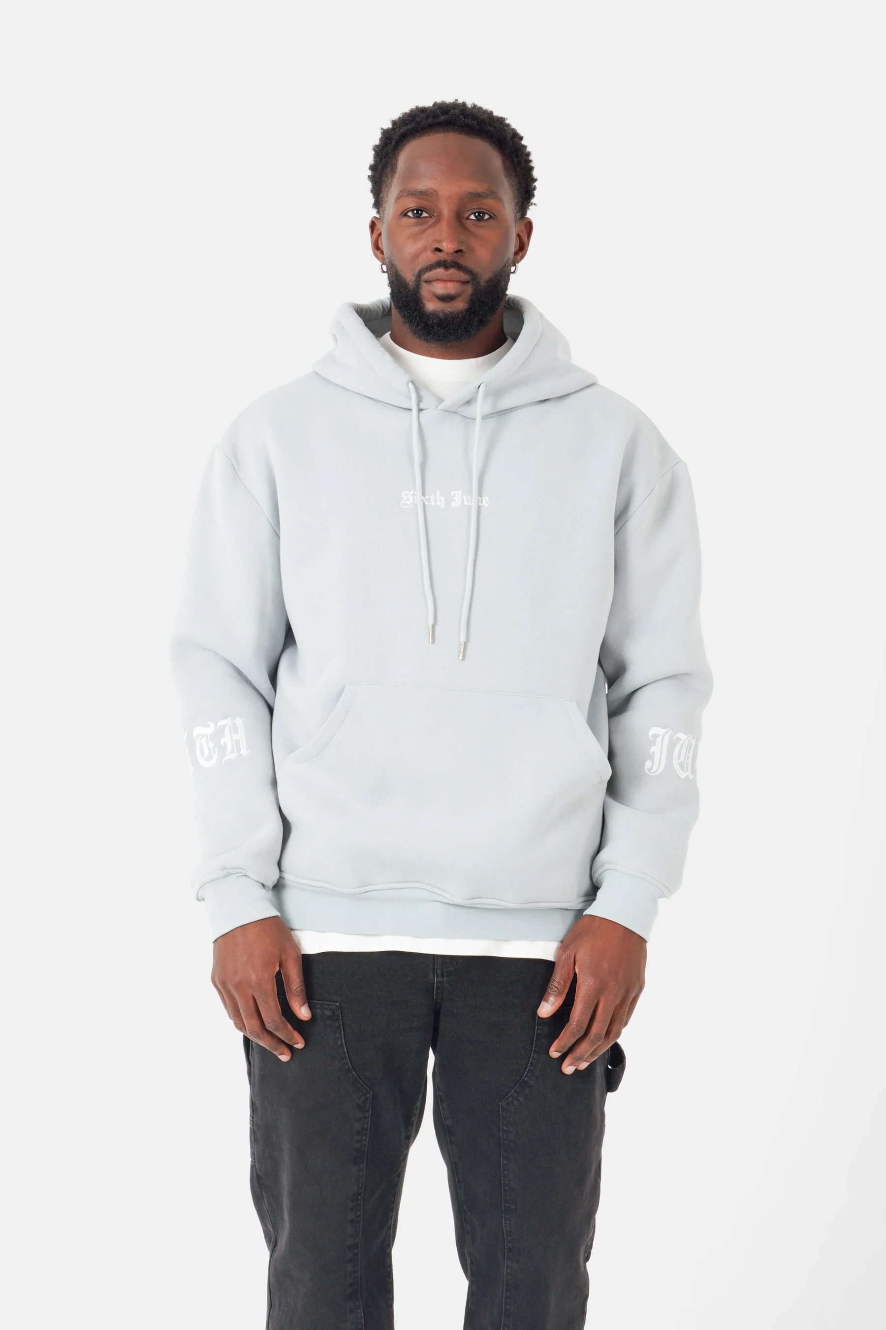 Sweatshirt capuche crew molletonné Bleu clair - Image 5
