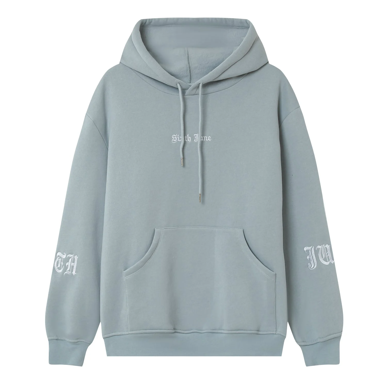 Sweatshirt capuche crew molletonné Bleu clair - Image 7