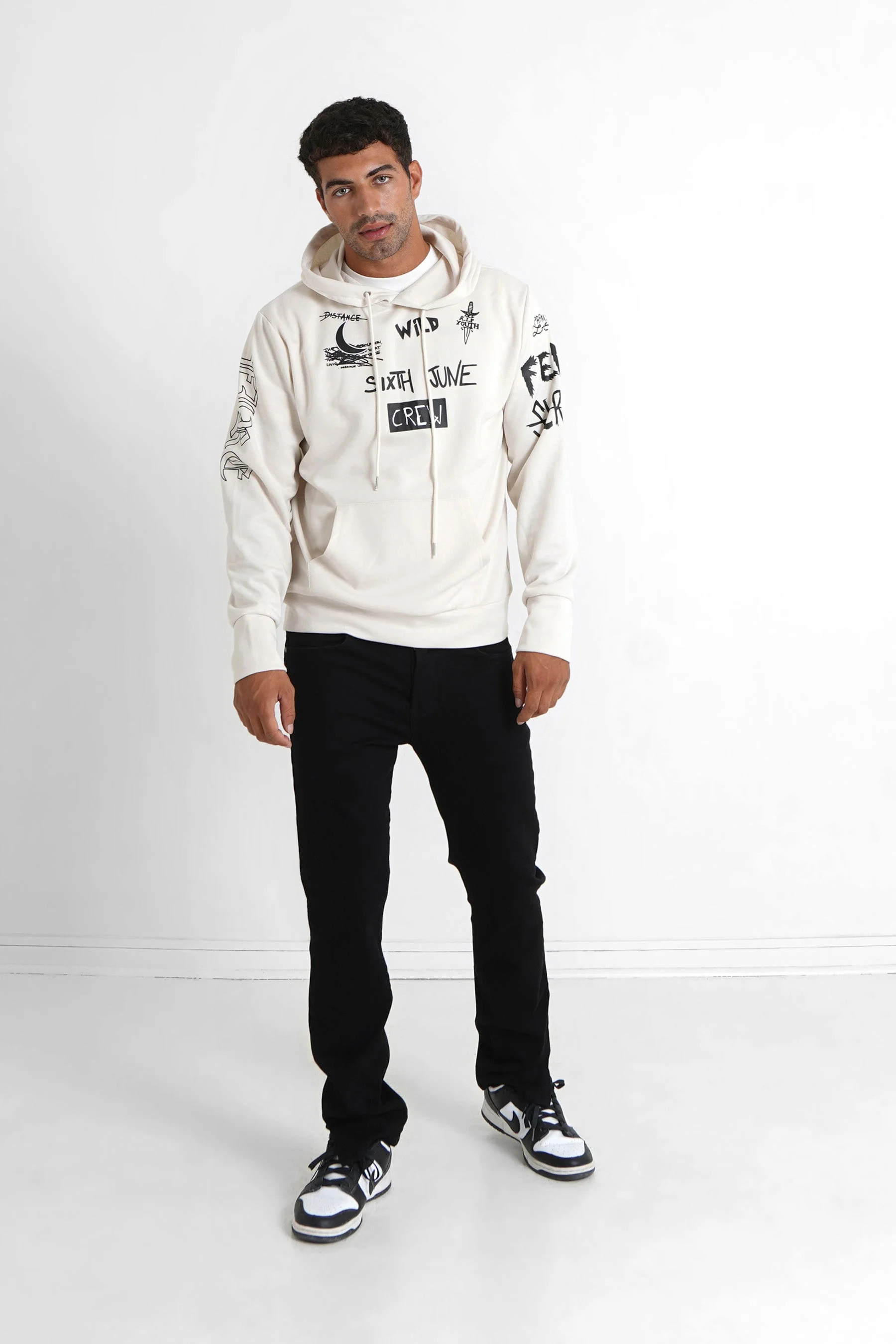 Sweat à capuche crew Beige - Image 2