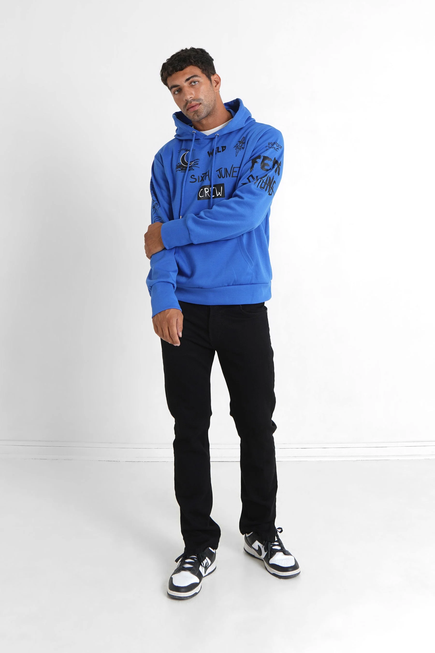 Sweat à capuche crew Bleu foncé - Image 2