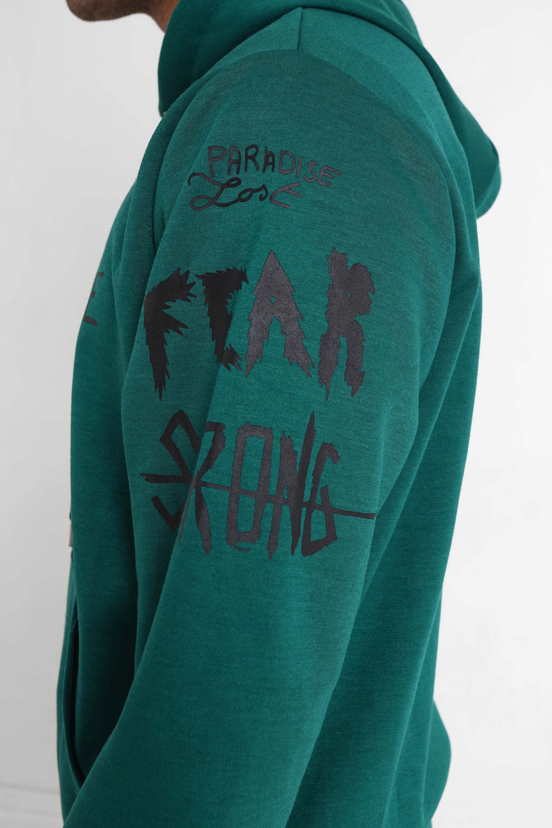 Sweat à capuche crew Vert foncé - Image 3