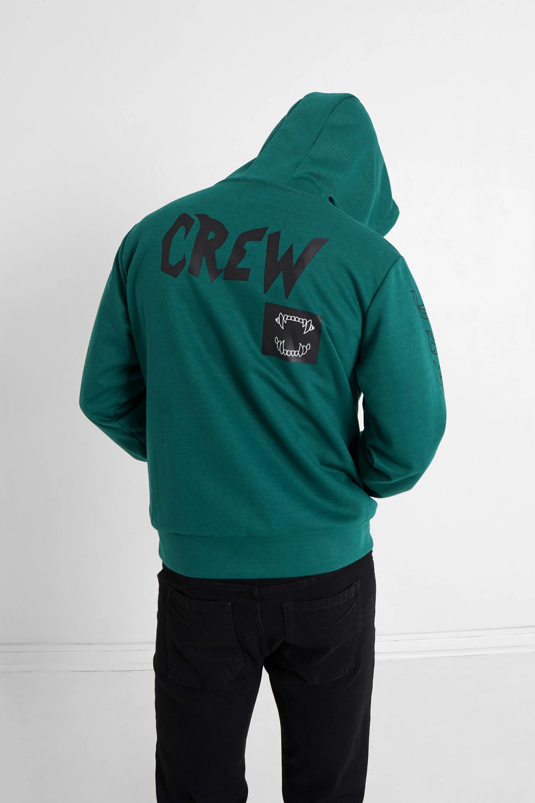 Sweat à capuche crew Vert foncé - Image 5