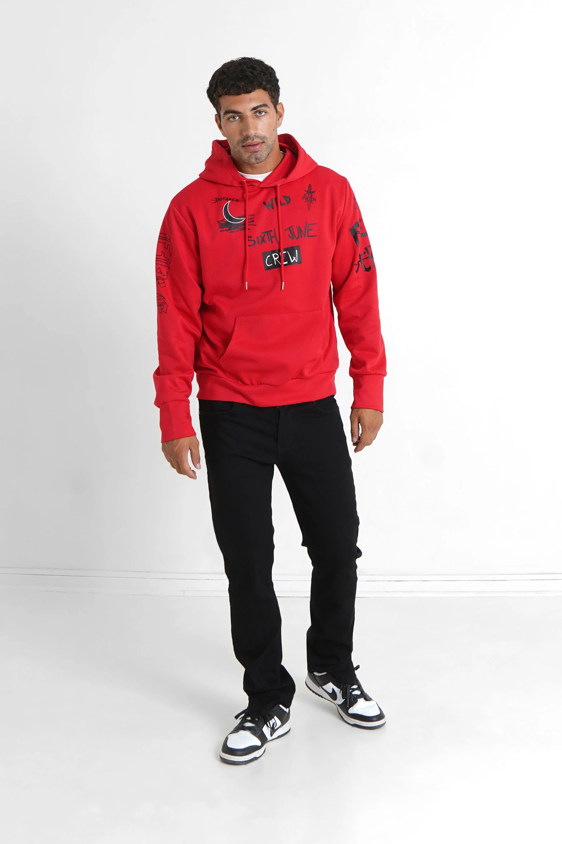 Sweat à capuche crew Rouge - Image 2