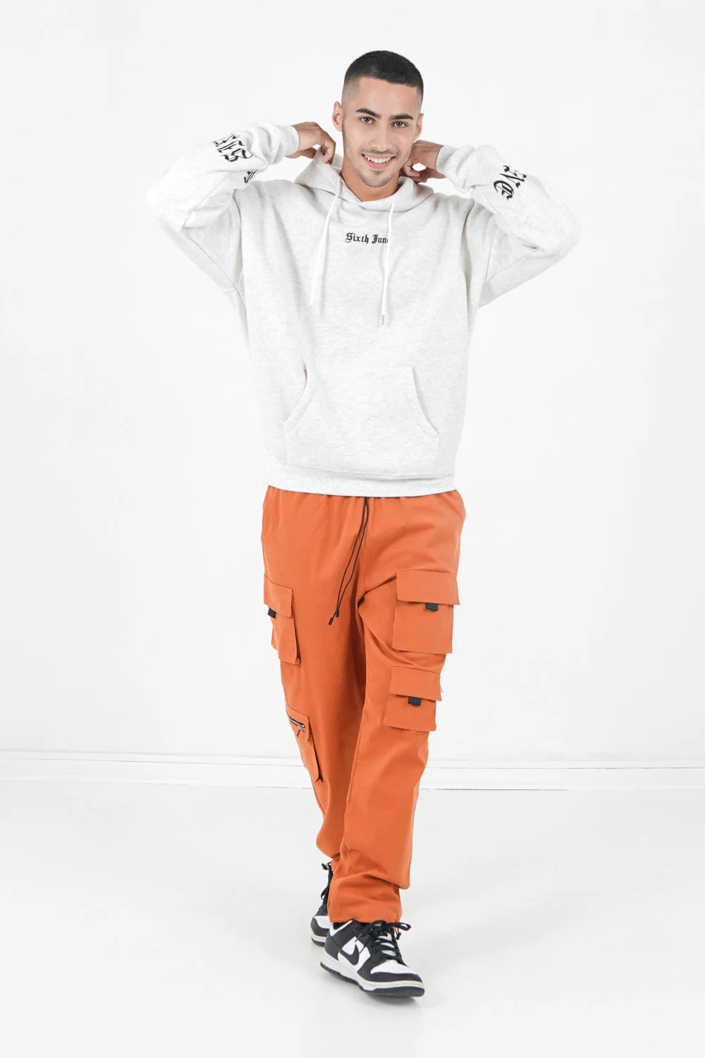 Sweat capuche crew manches Gris clair - Image 2