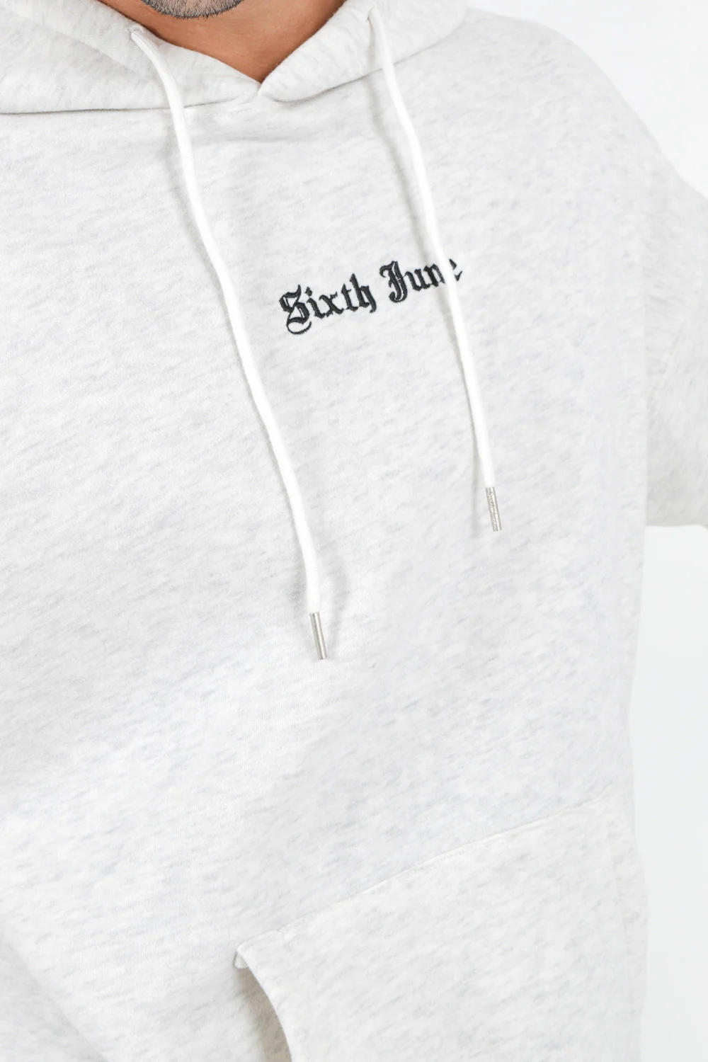 Sweat capuche crew manches Gris clair - Image 3