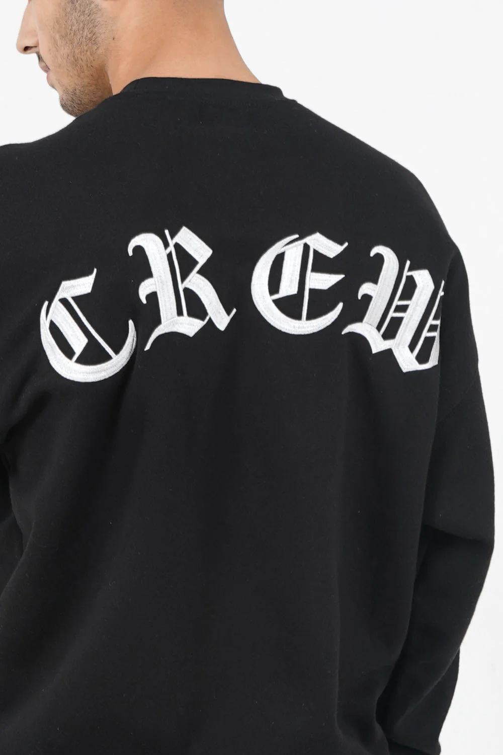 Sweatshirt broderies crew oversize Noir - Image 3