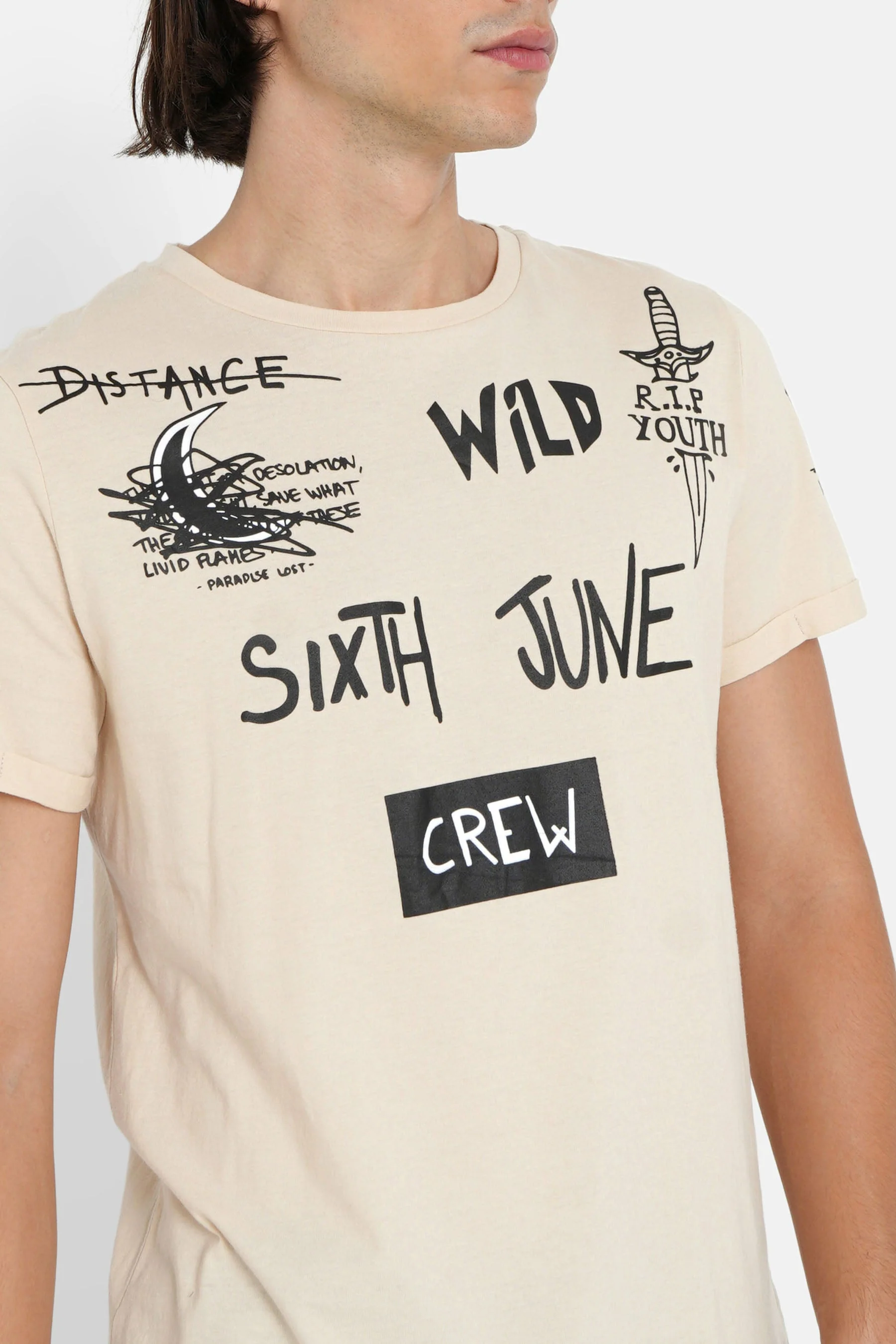 T-shirt crew Beige - Image 3
