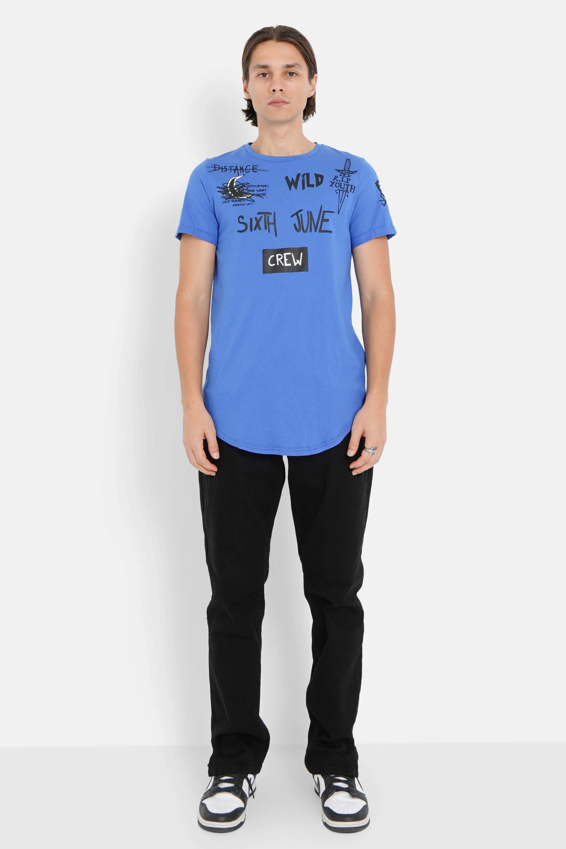 T-shirt crew Bleu foncé - Image 2