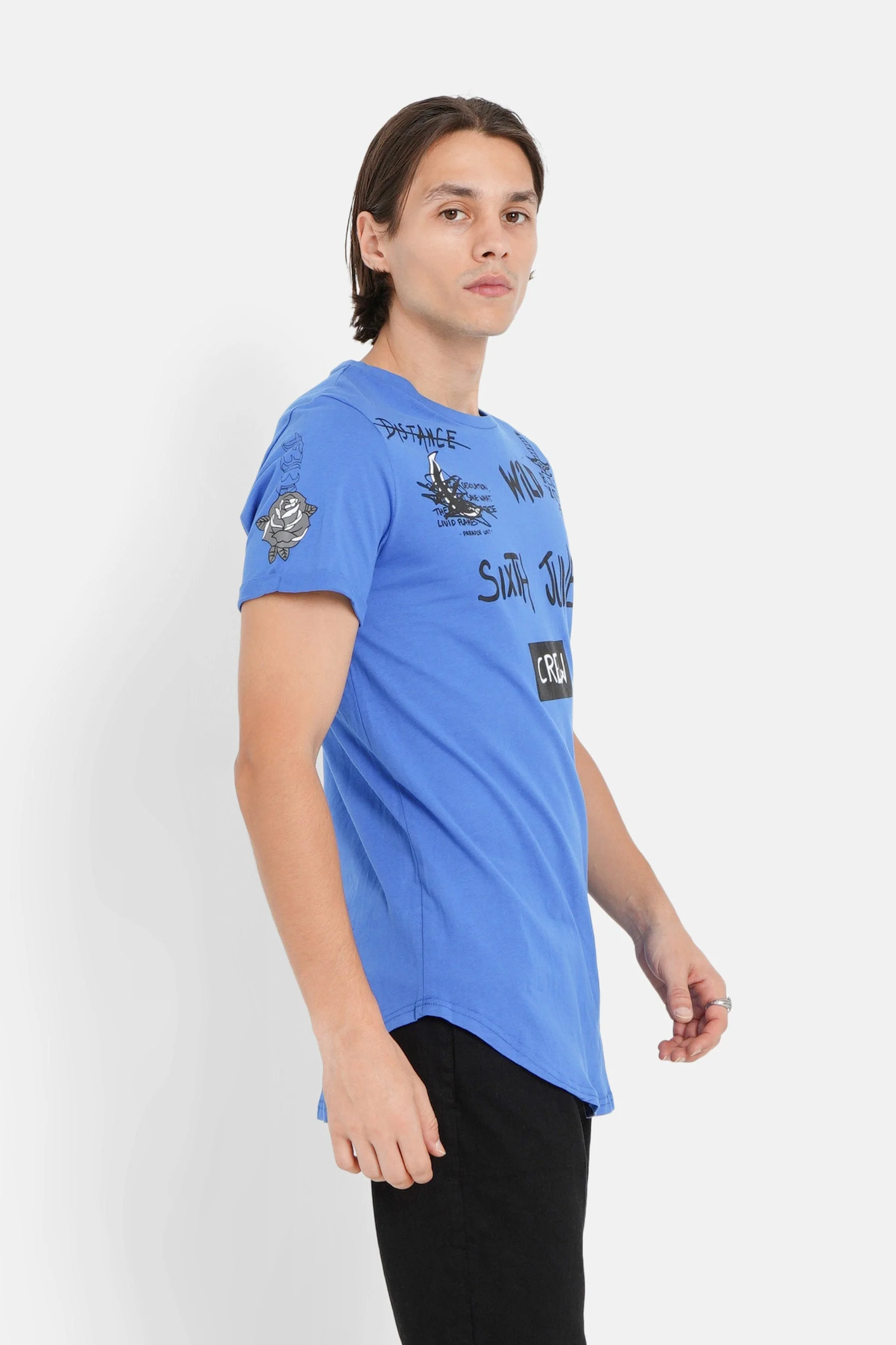 T-shirt crew Bleu foncé - Image 4