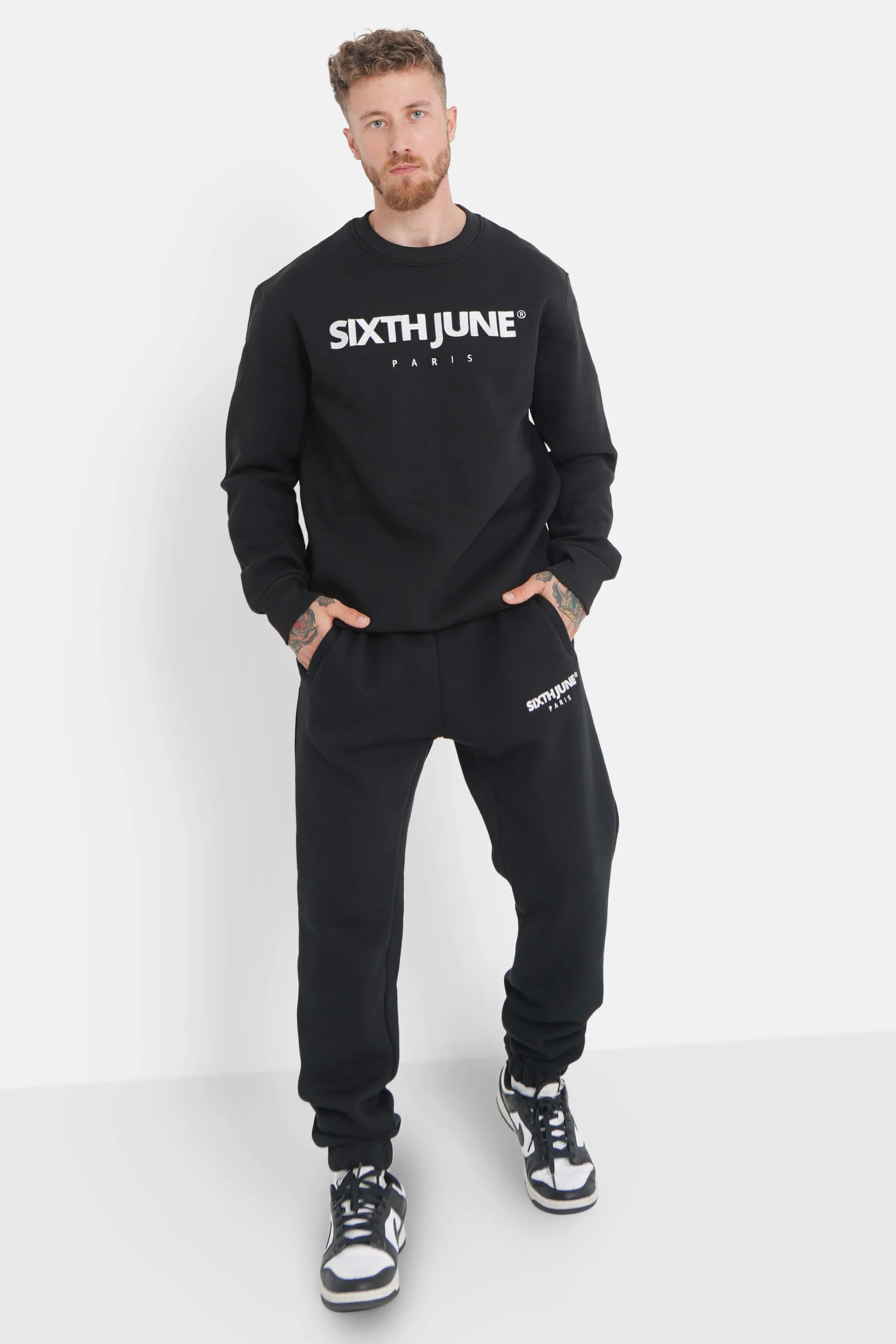 Sweatshirt molletonné logo brodé Noir - Image 2