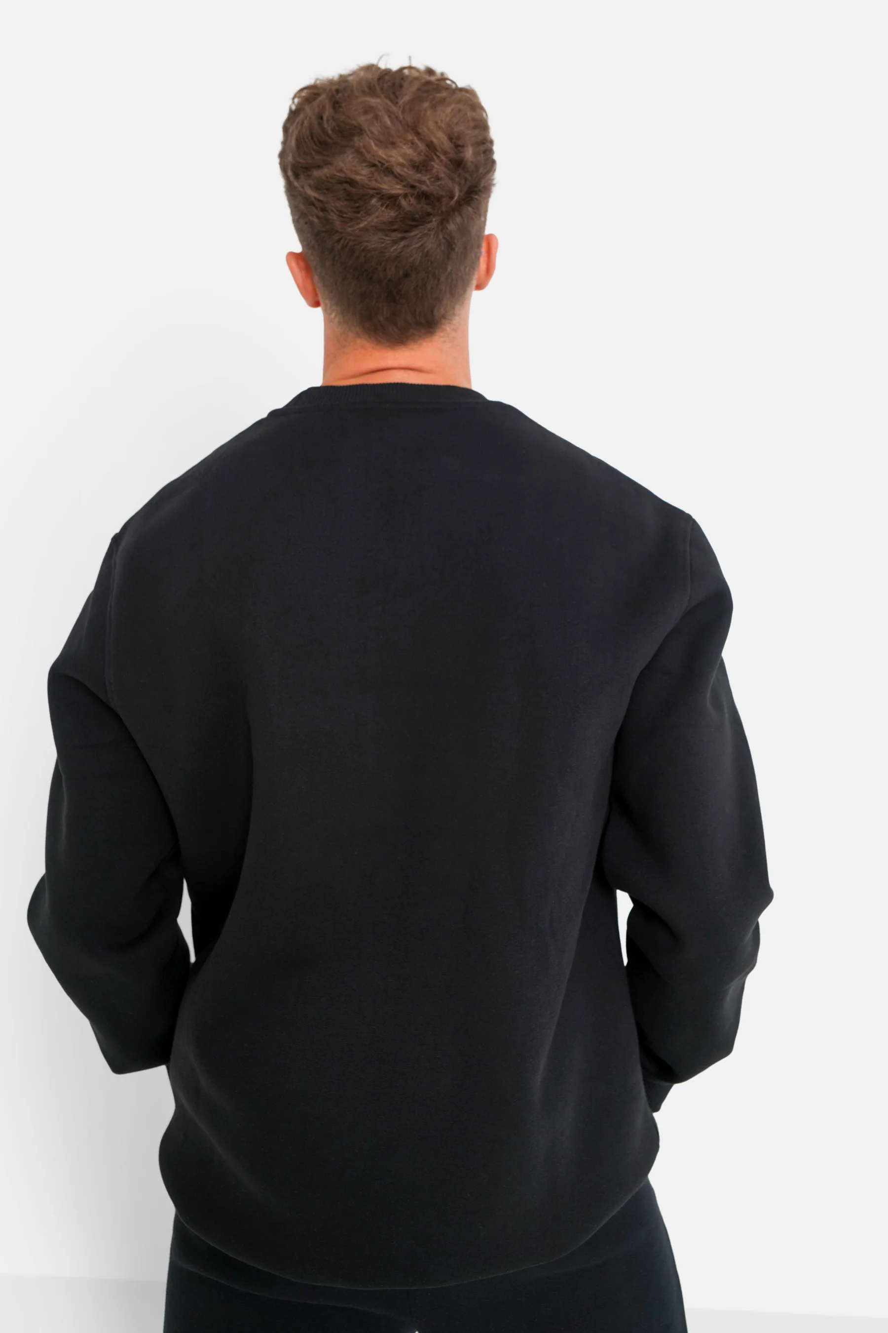 Sweatshirt molletonné logo brodé Noir - Image 5