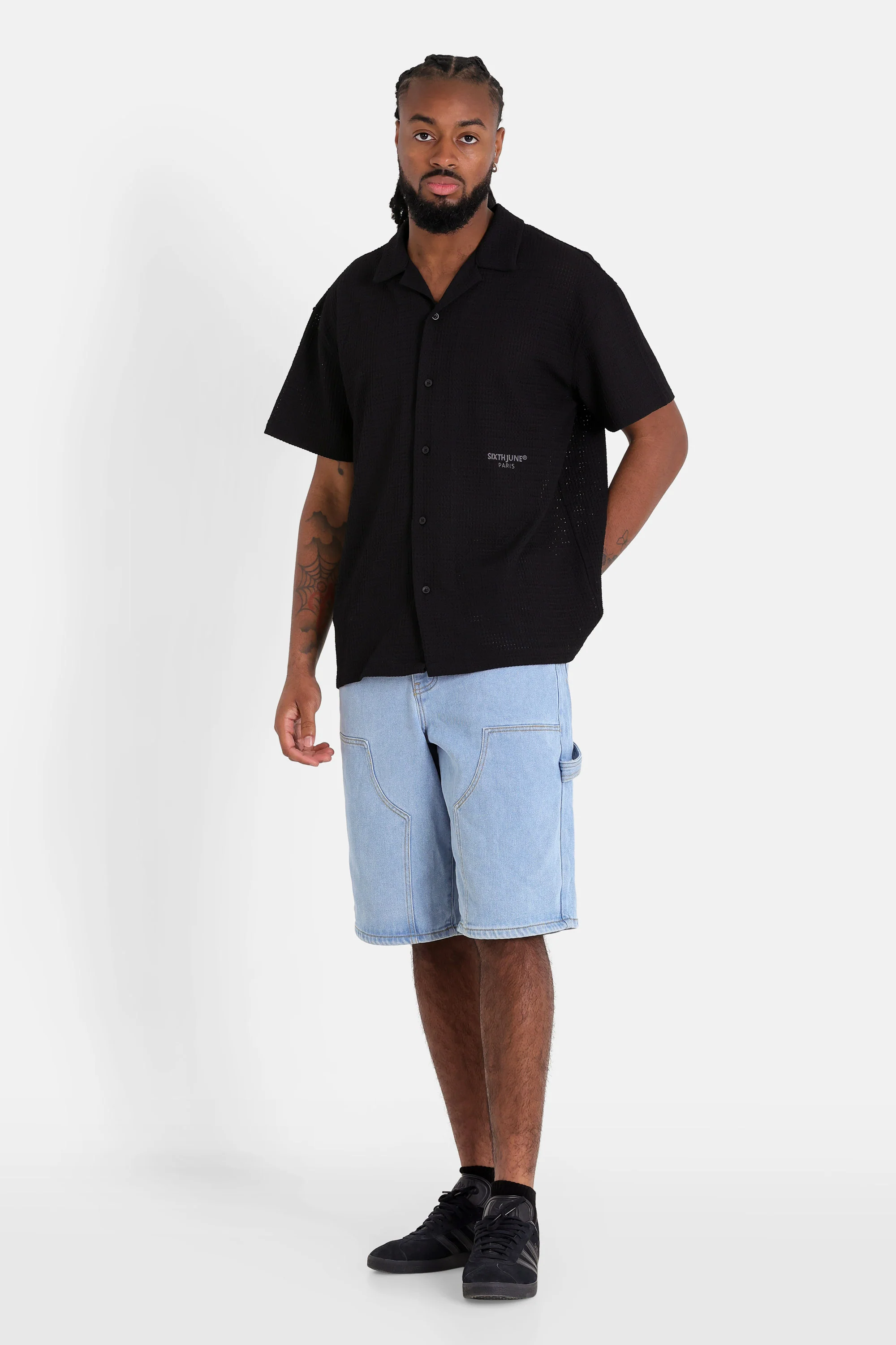 Chemise crochet broderie Noir - Image 2