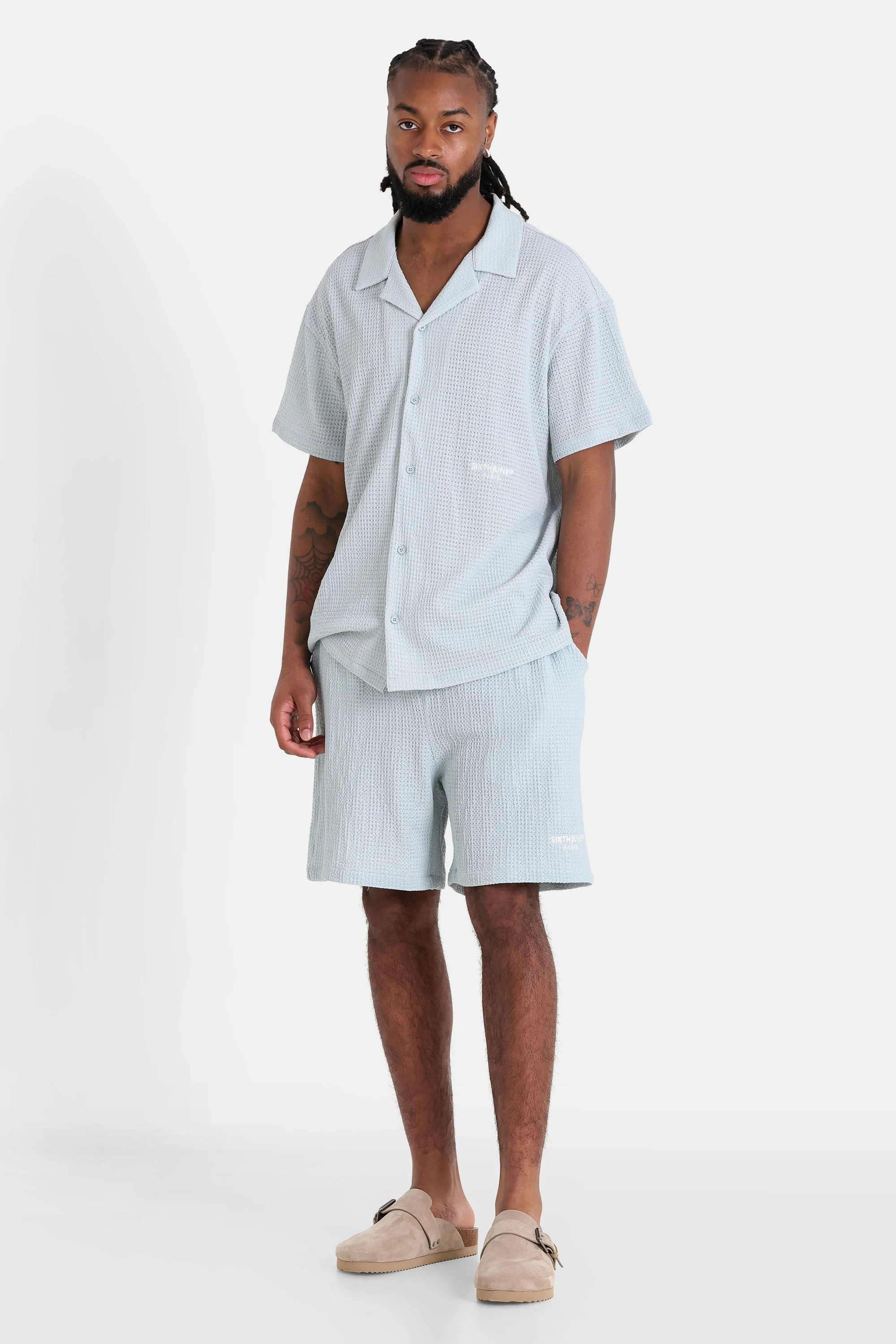 Chemise crochet broderie Bleu clair - Image 2