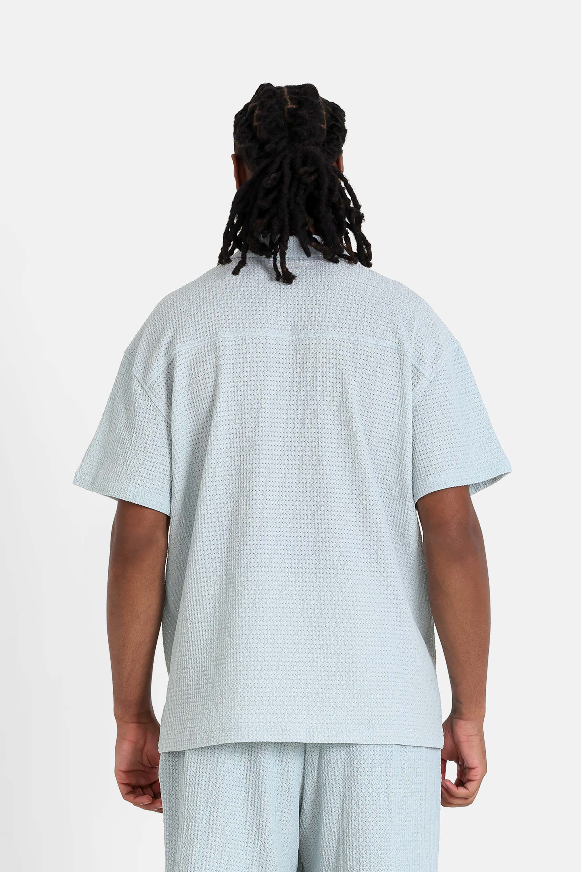 Chemise crochet broderie Bleu clair - Image 5