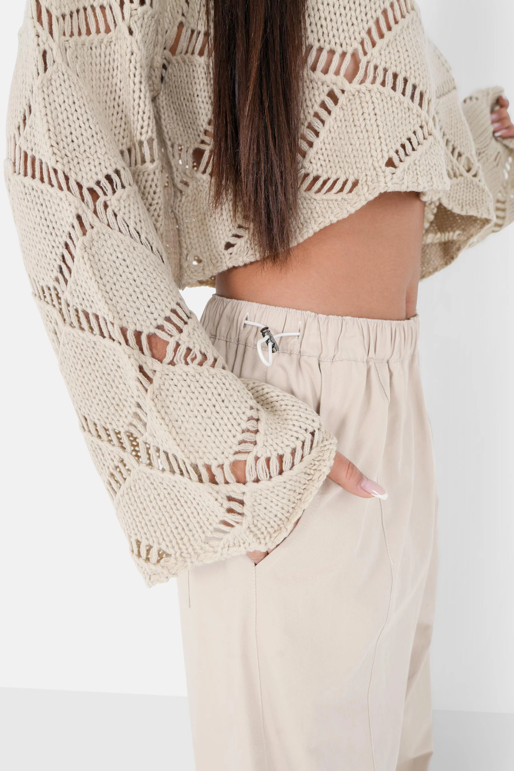 Top maille court Beige - Image 4