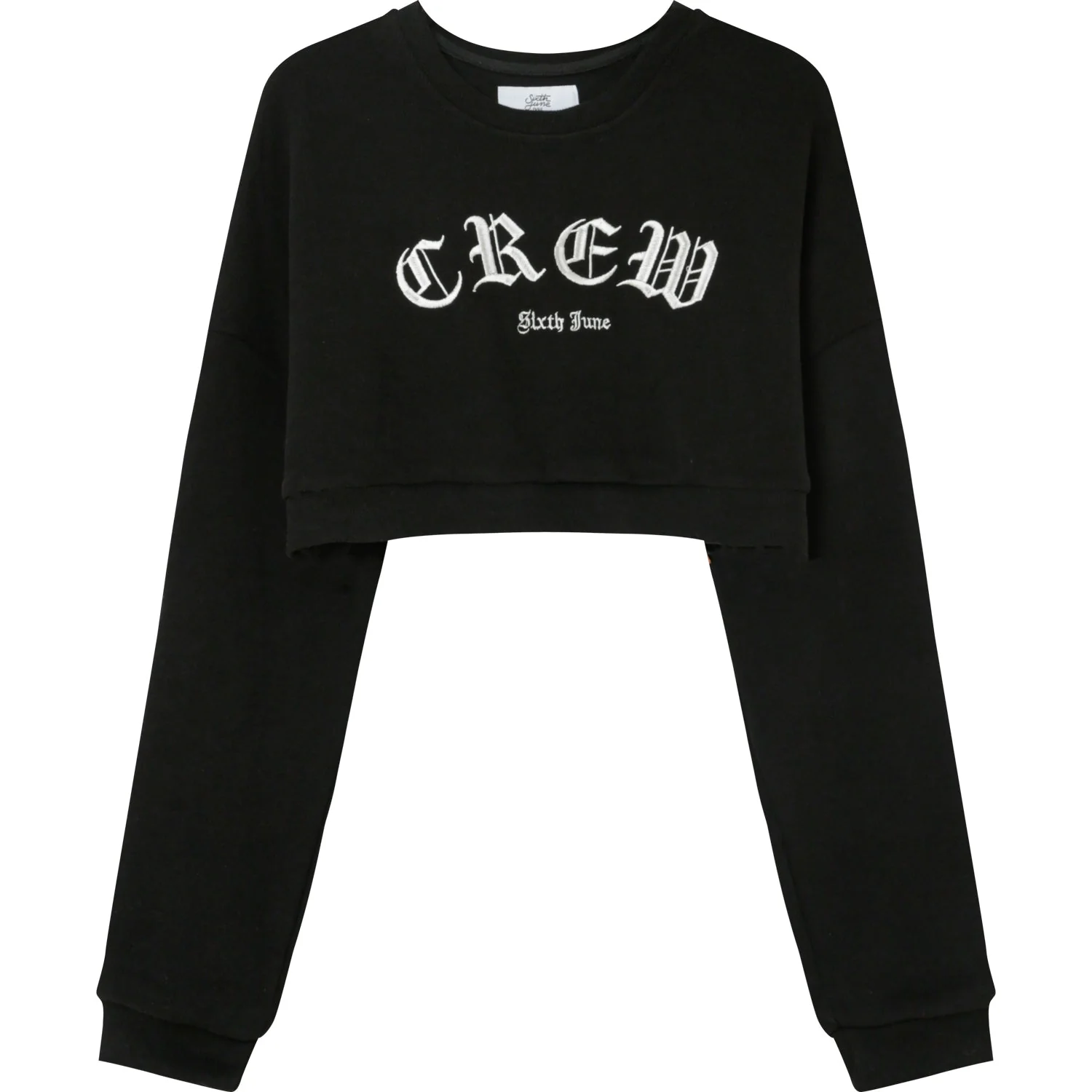 Sweatshirt court CREW gothique Noir - Image 6
