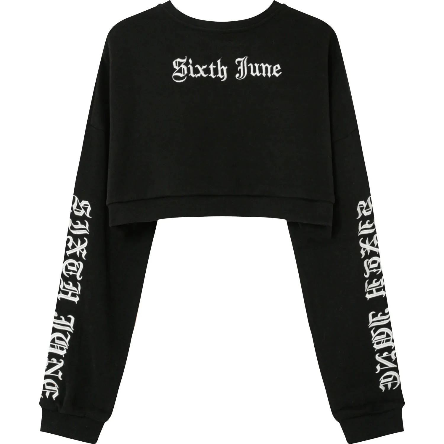 Sweatshirt court CREW gothique Noir - Image 7