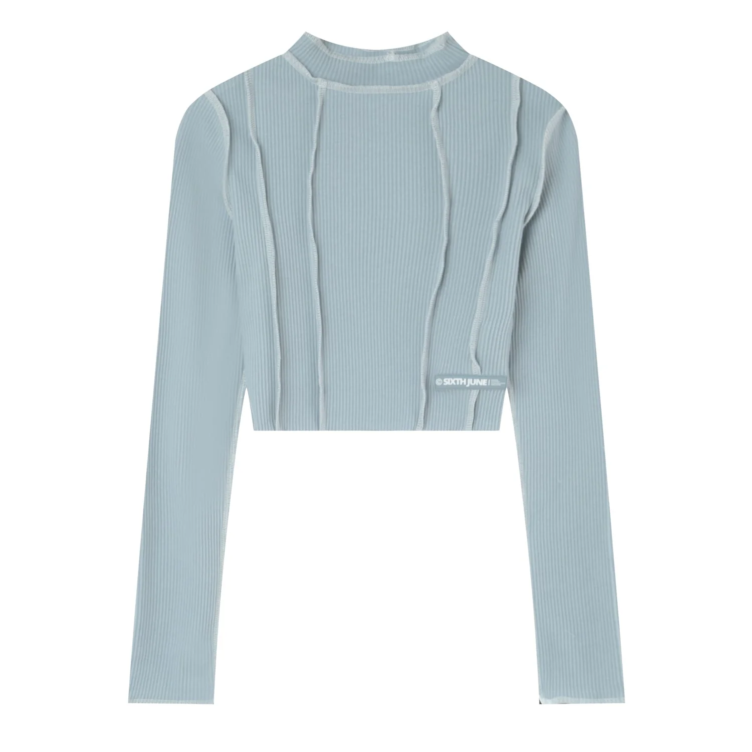 Top couture surfilée Bleu clair - Image 6