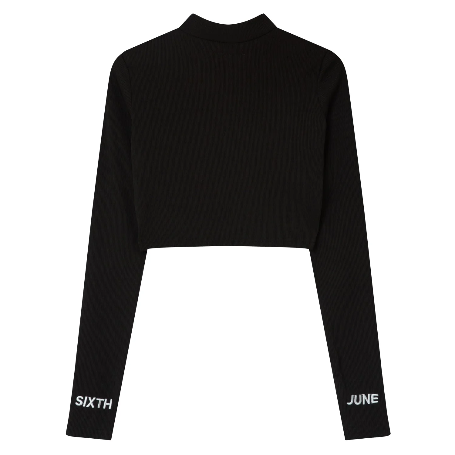 T-shirt court satiné brodé Noir - Image 7