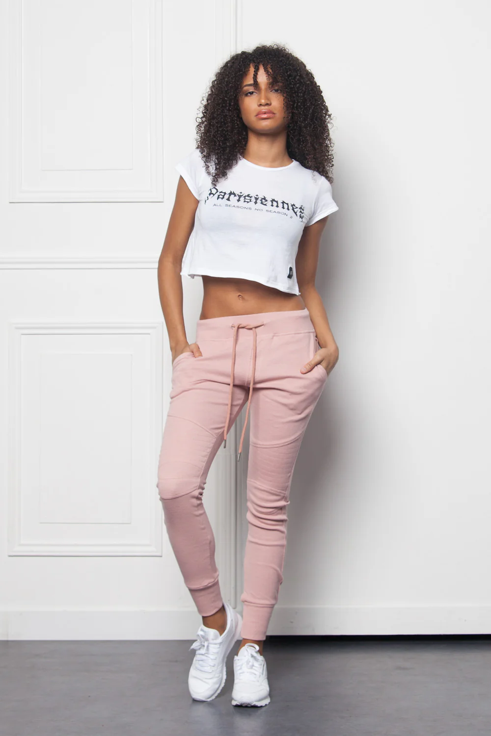 Crop top Parisiennes Women fire effect font white W2630CTS - Image 2