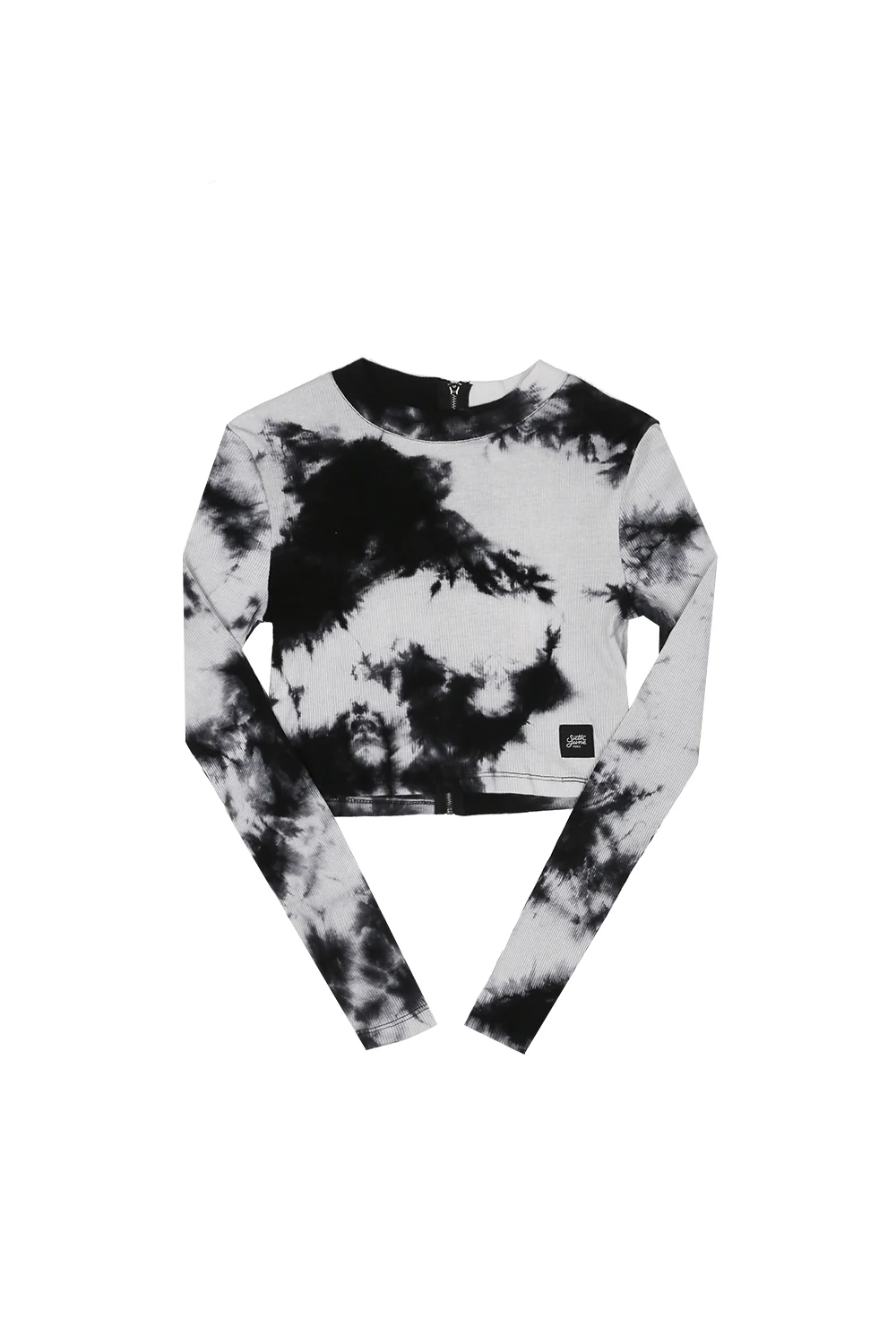 Crop top Femme tie & dye gris noir 2158K