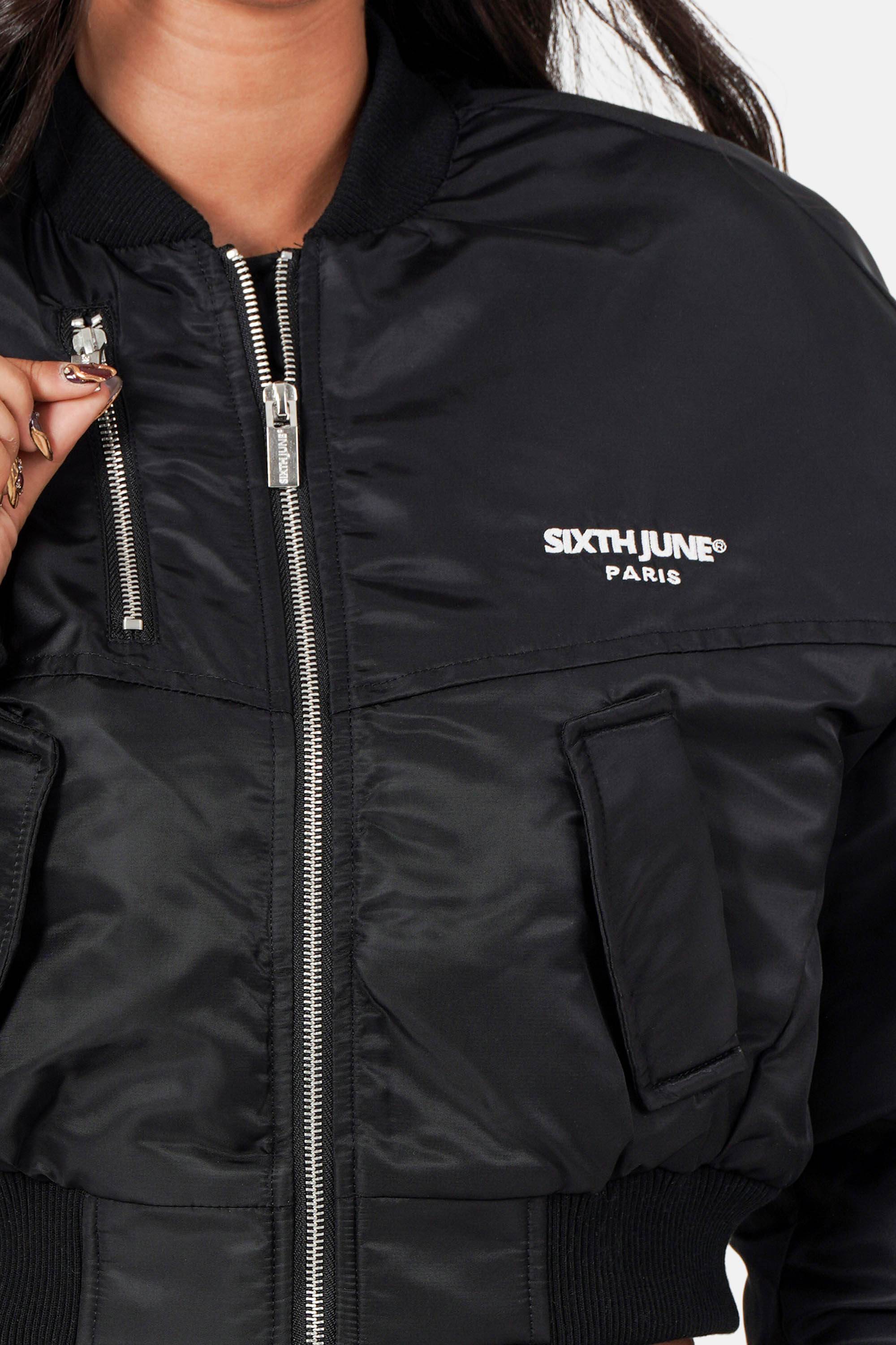 CROPPED bomber jacket - Image 3