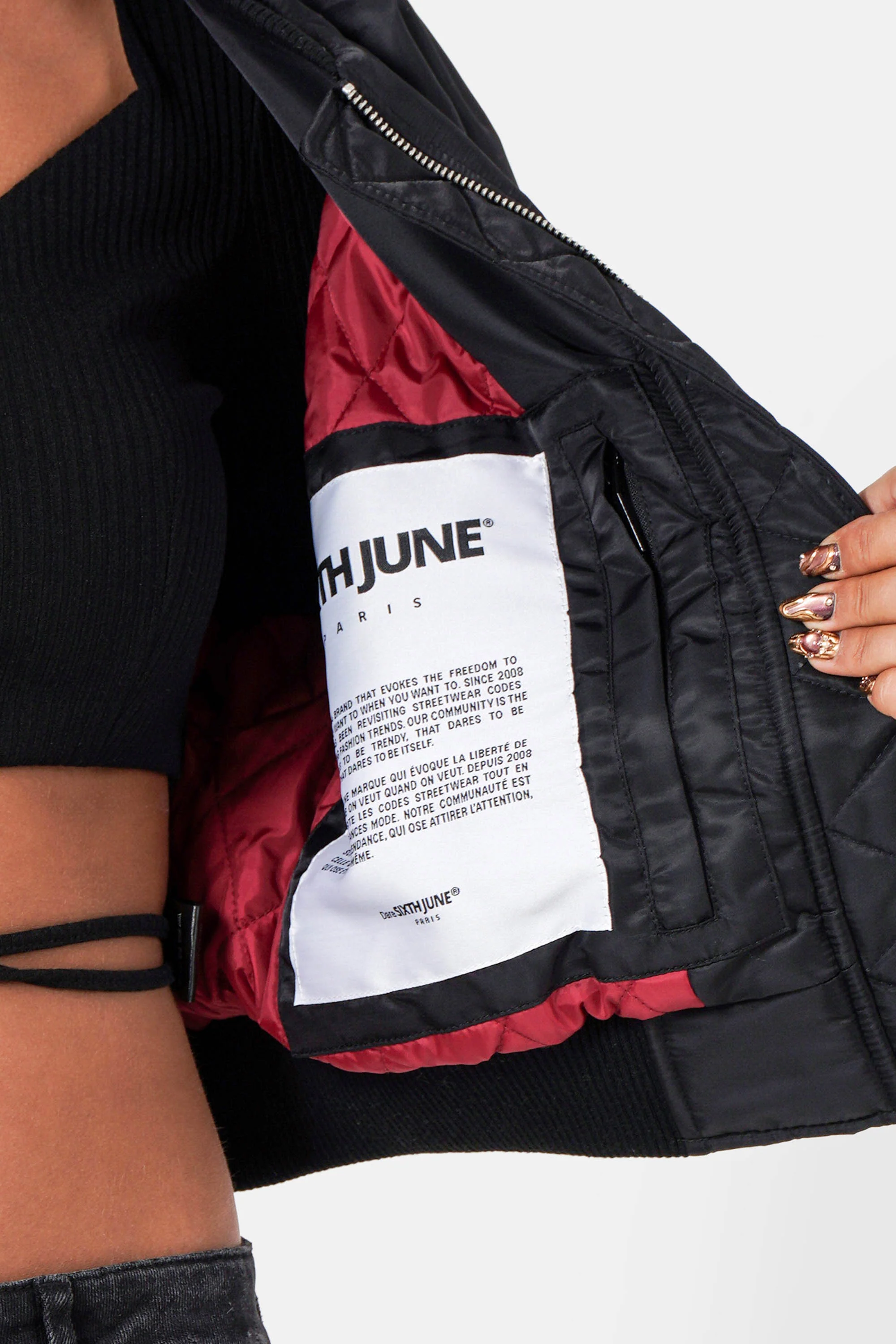 CROPPED bomber jacket - Image 4