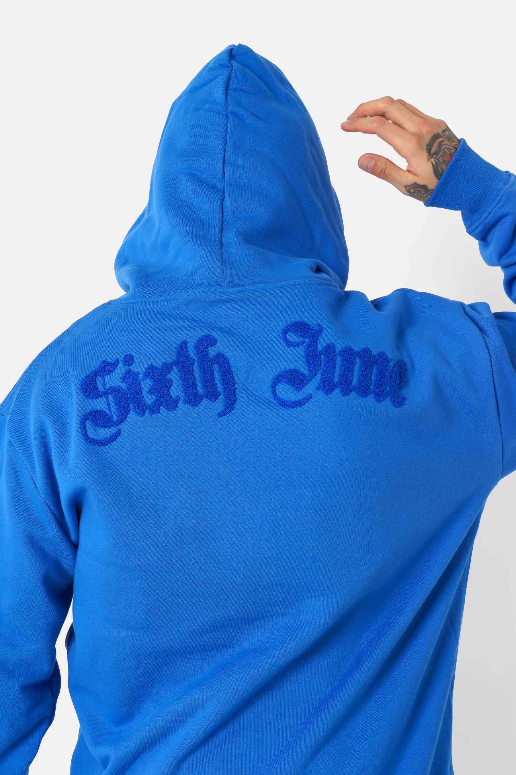 Sweatshirt logo tissé gothique Bleu - Image 4