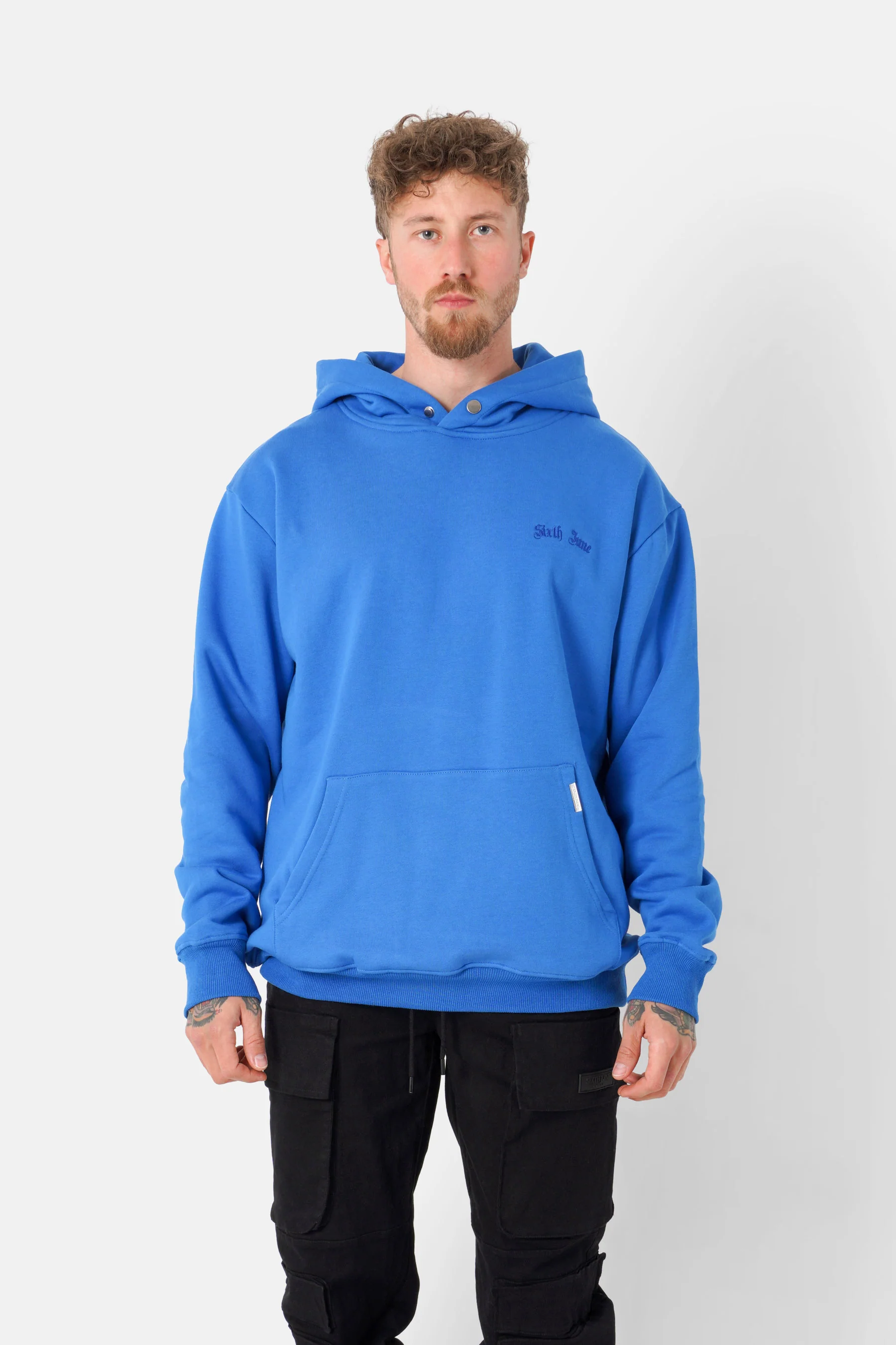 Sweatshirt logo tissé gothique Bleu - Image 5