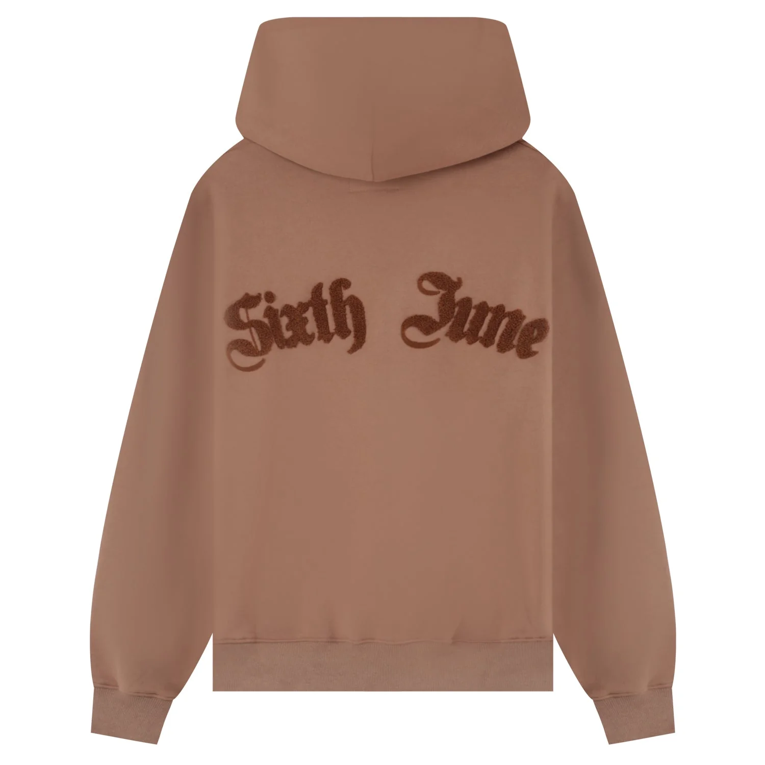 Sweatshirt capuche logo bouclette Marron - Image 6
